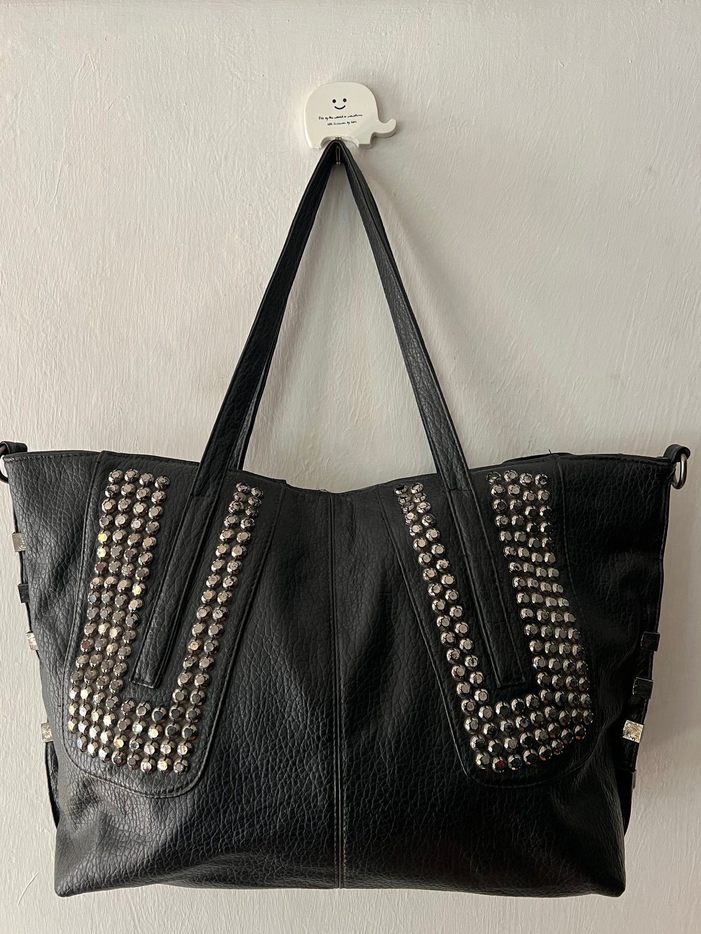 Black Leather Studded Purse