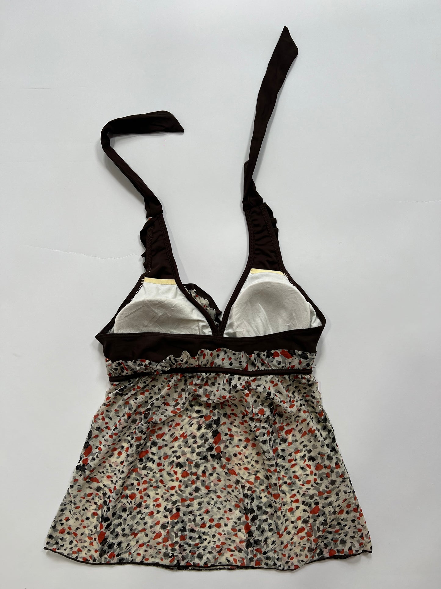 Brown Ruffle Halter Top