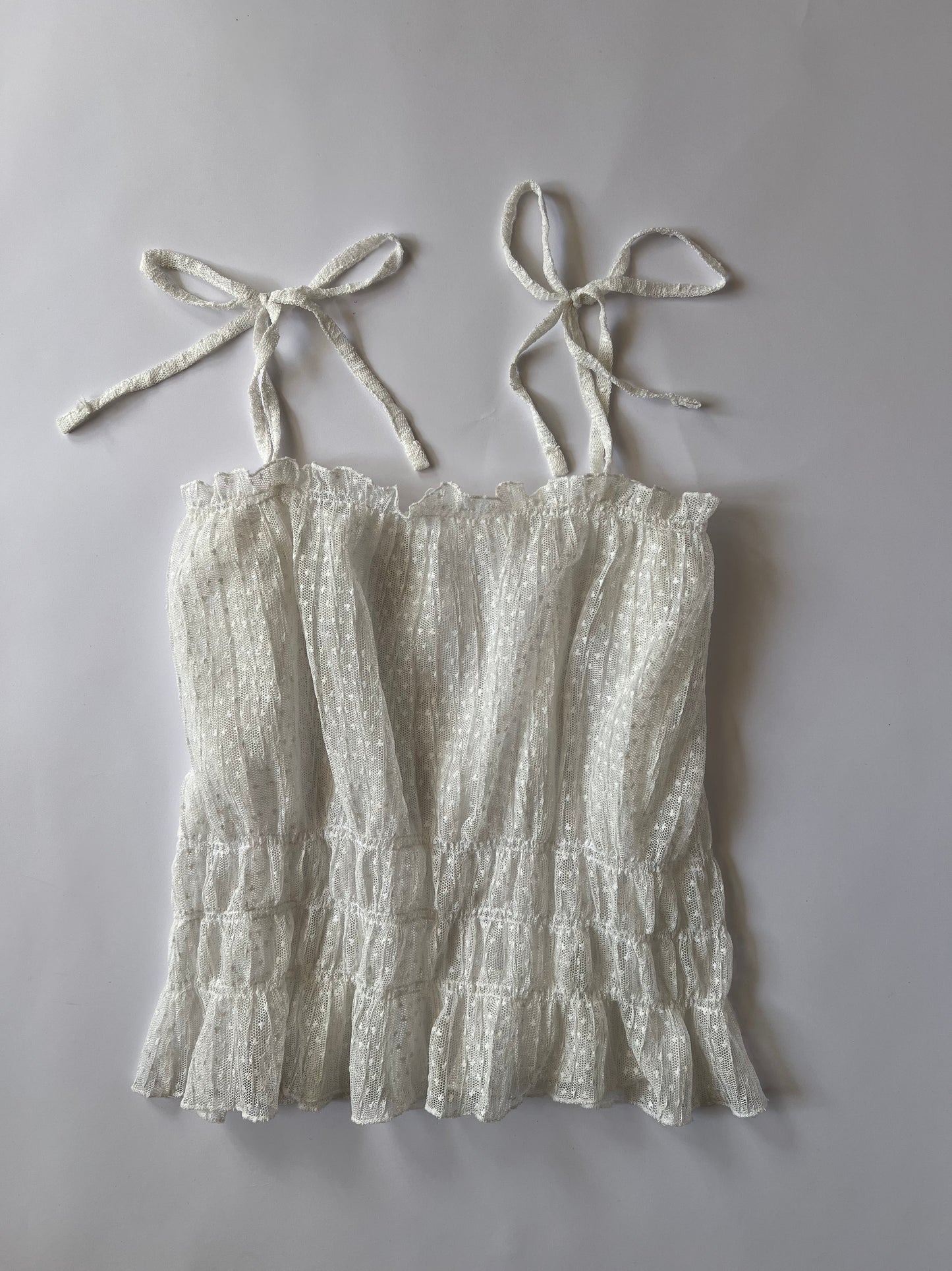 Sheer smoked waist cami top