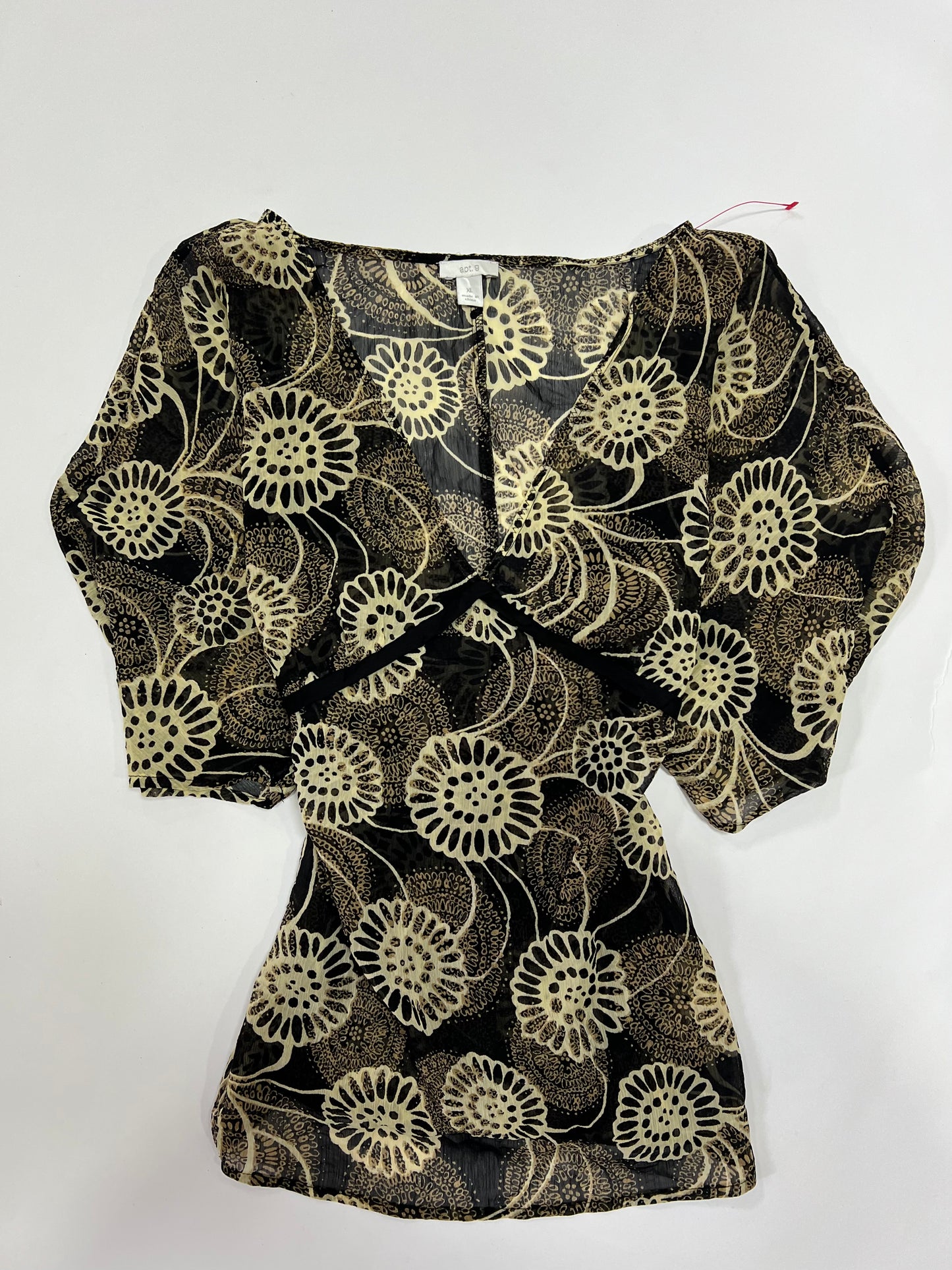 Floral bell sleeve top