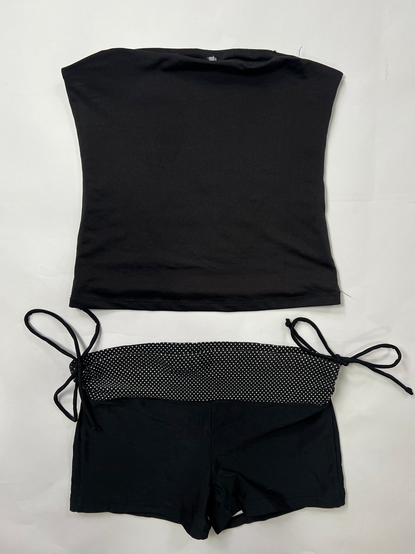 Black Tube Top & Micro Shorts Set