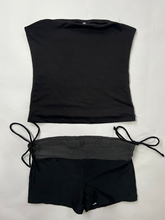 Black Tube Top & Micro Shorts Set