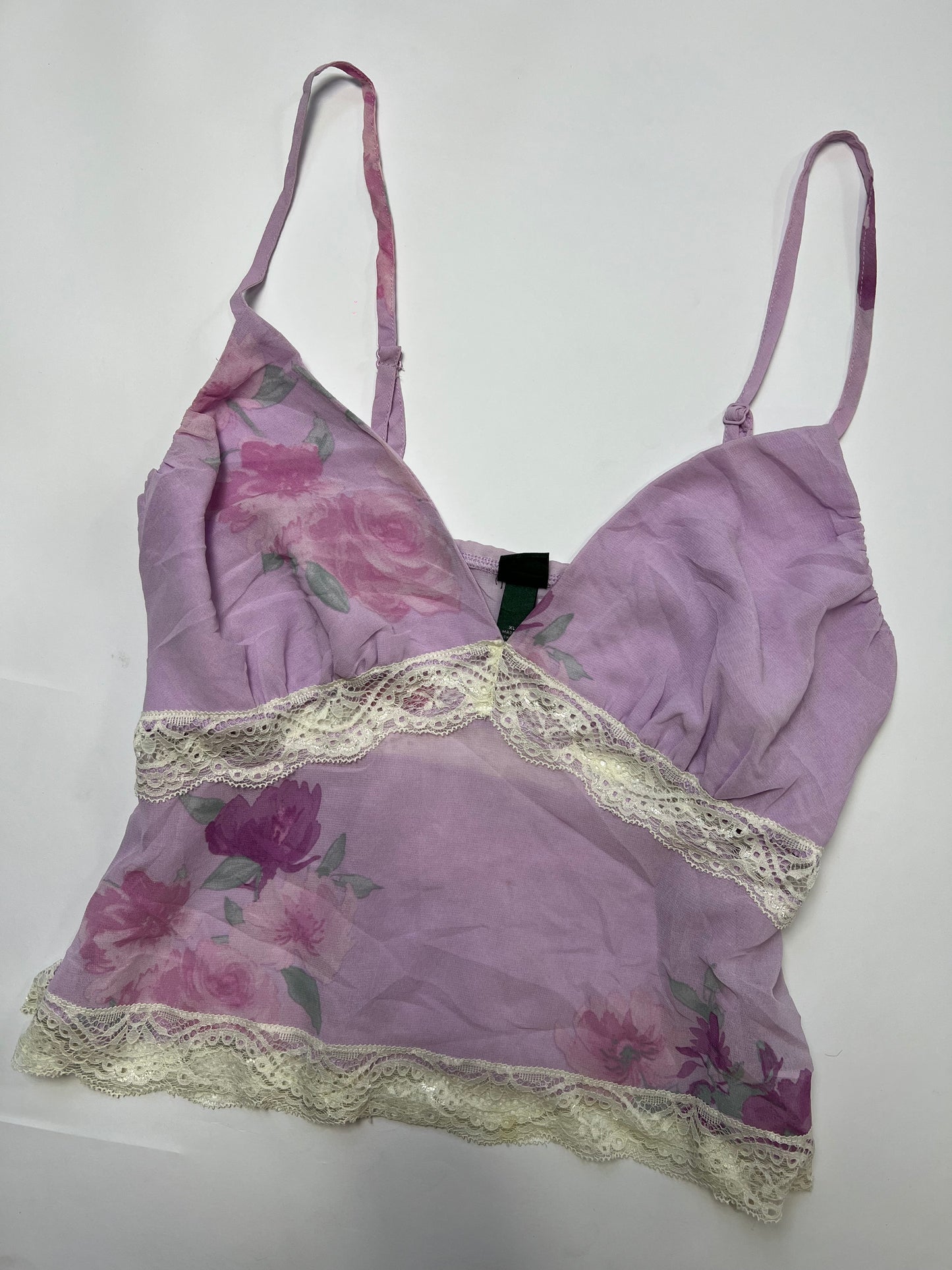 Lilac Floral lace trim cami