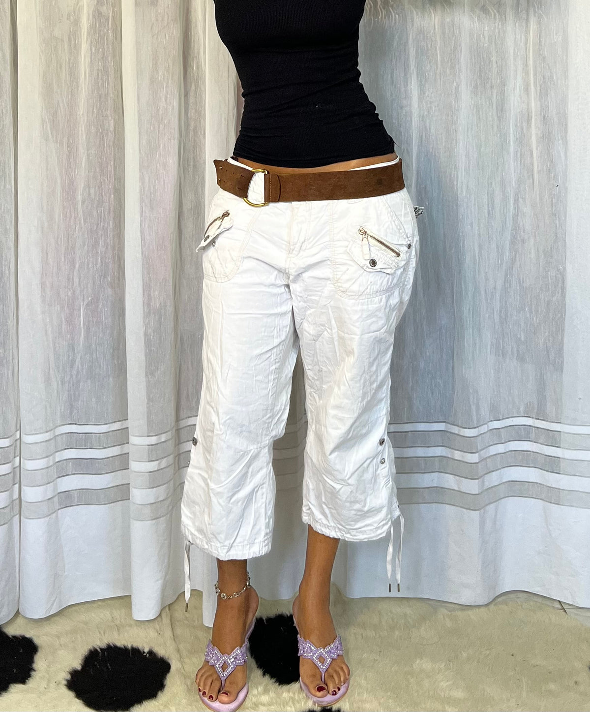 White Cargo Capris