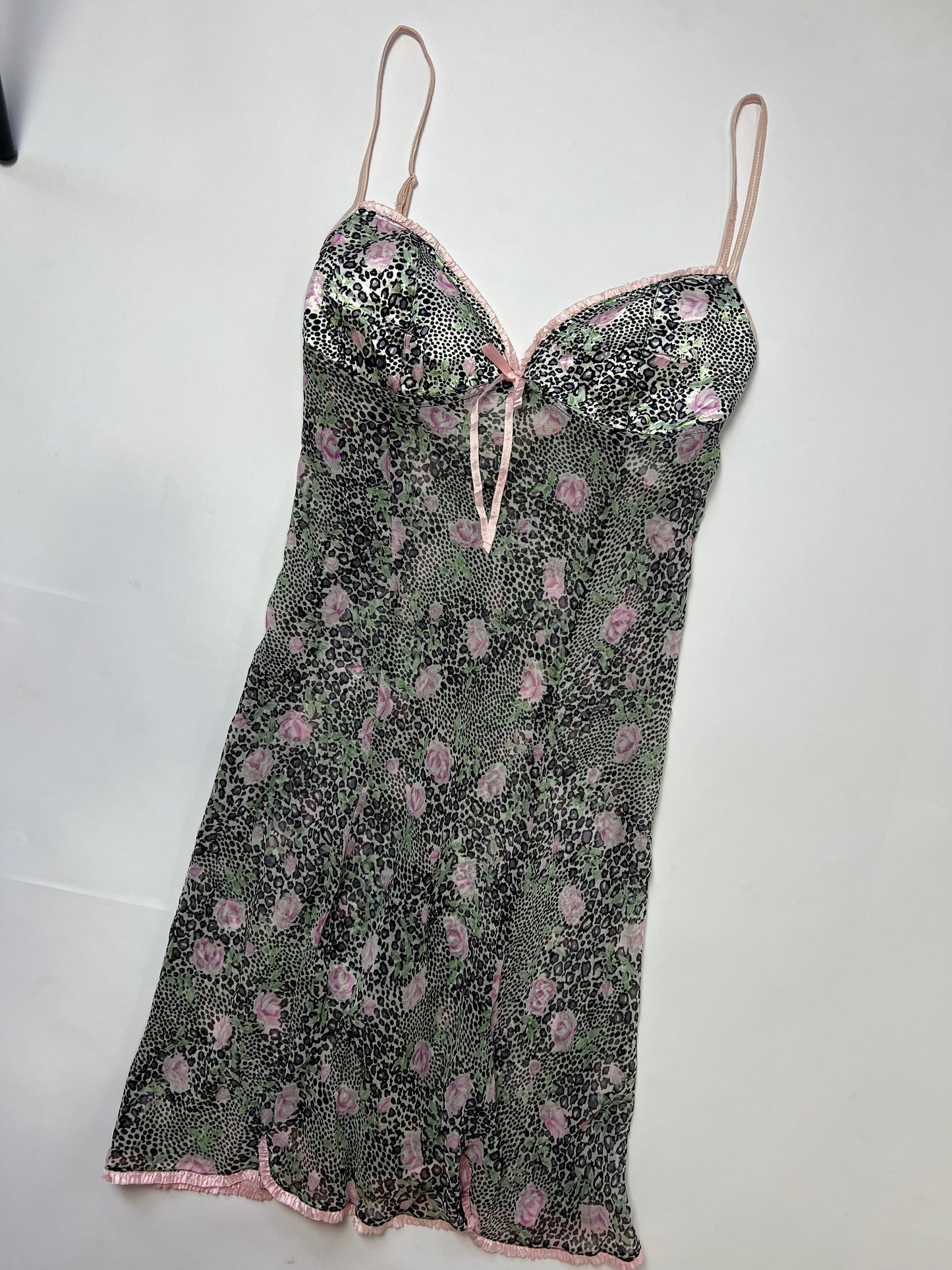 Vintage Floral Leopard Slip Dress