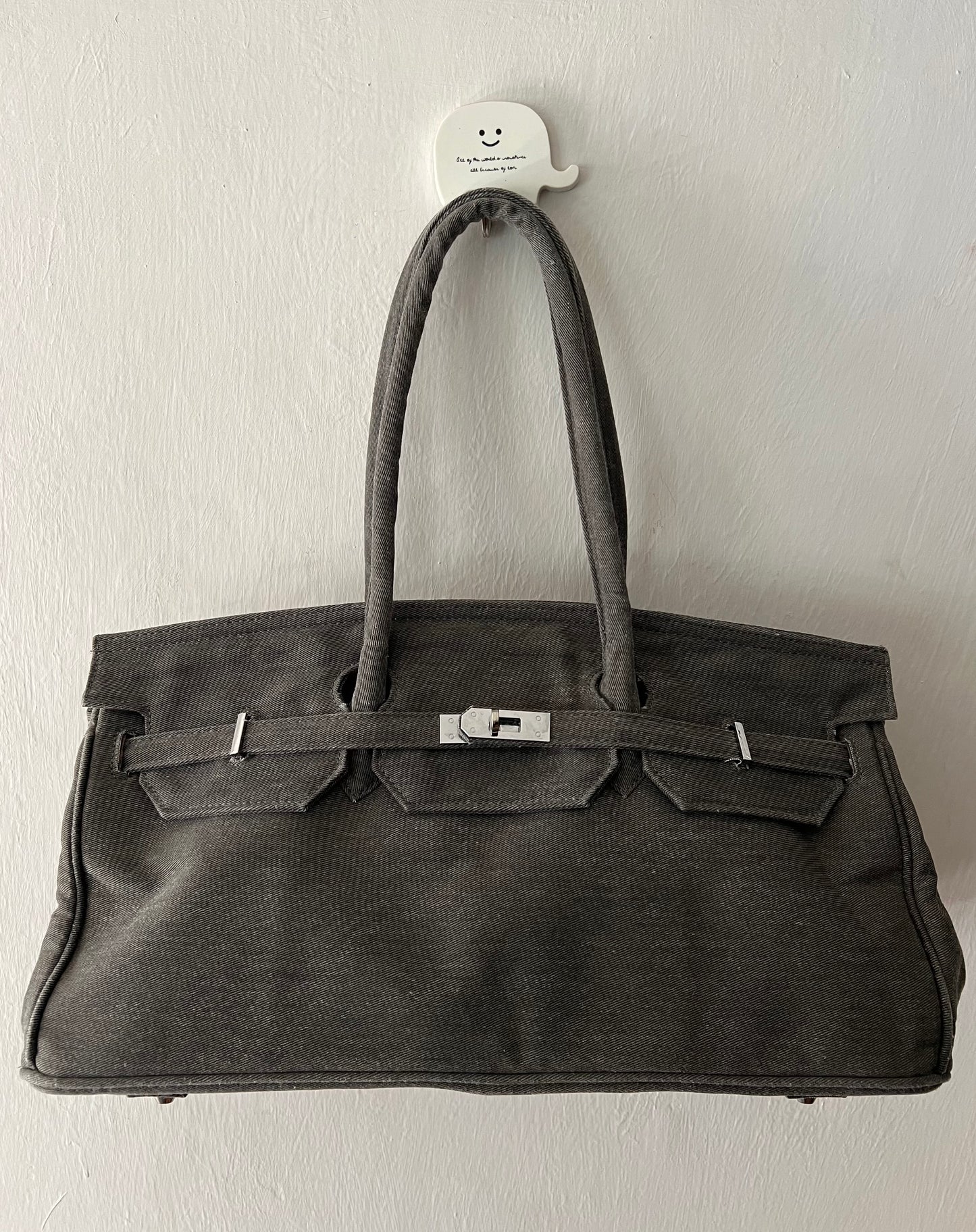 Birkin Inspired Canvas Shoulder Bag