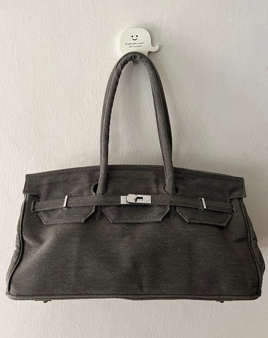 Birkin Inspired Canvas Shoulder Bag
