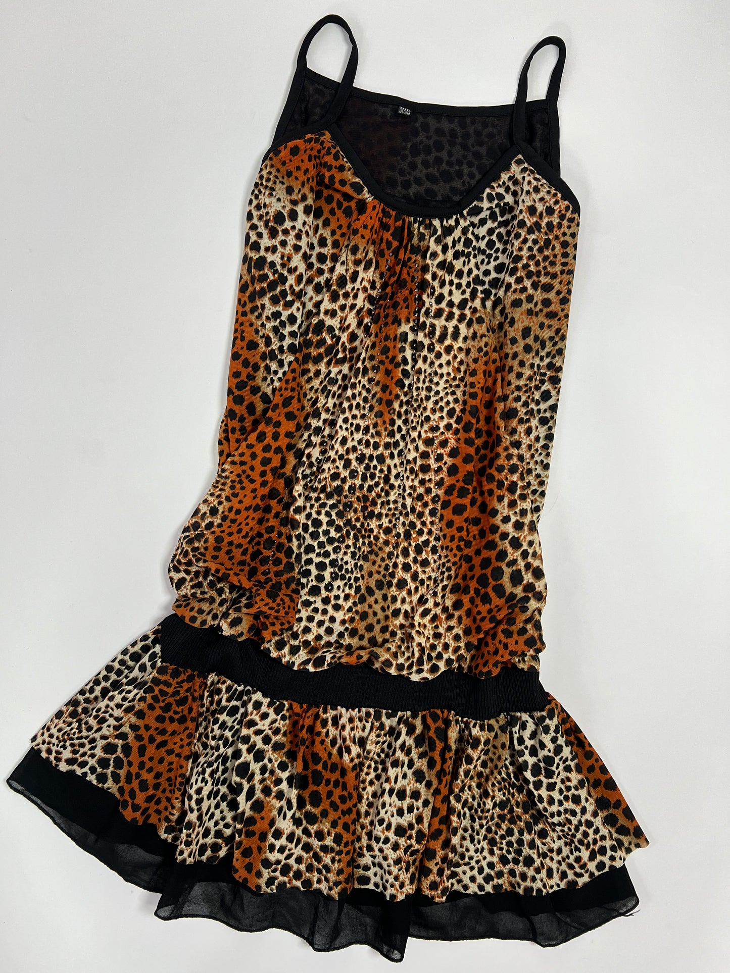 Leopard Print Drop-Waist Dress