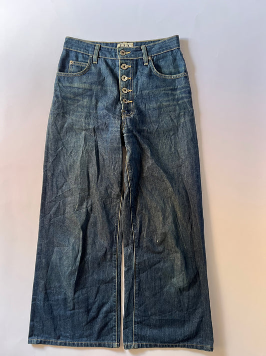 Dark wash wide leg jeans
