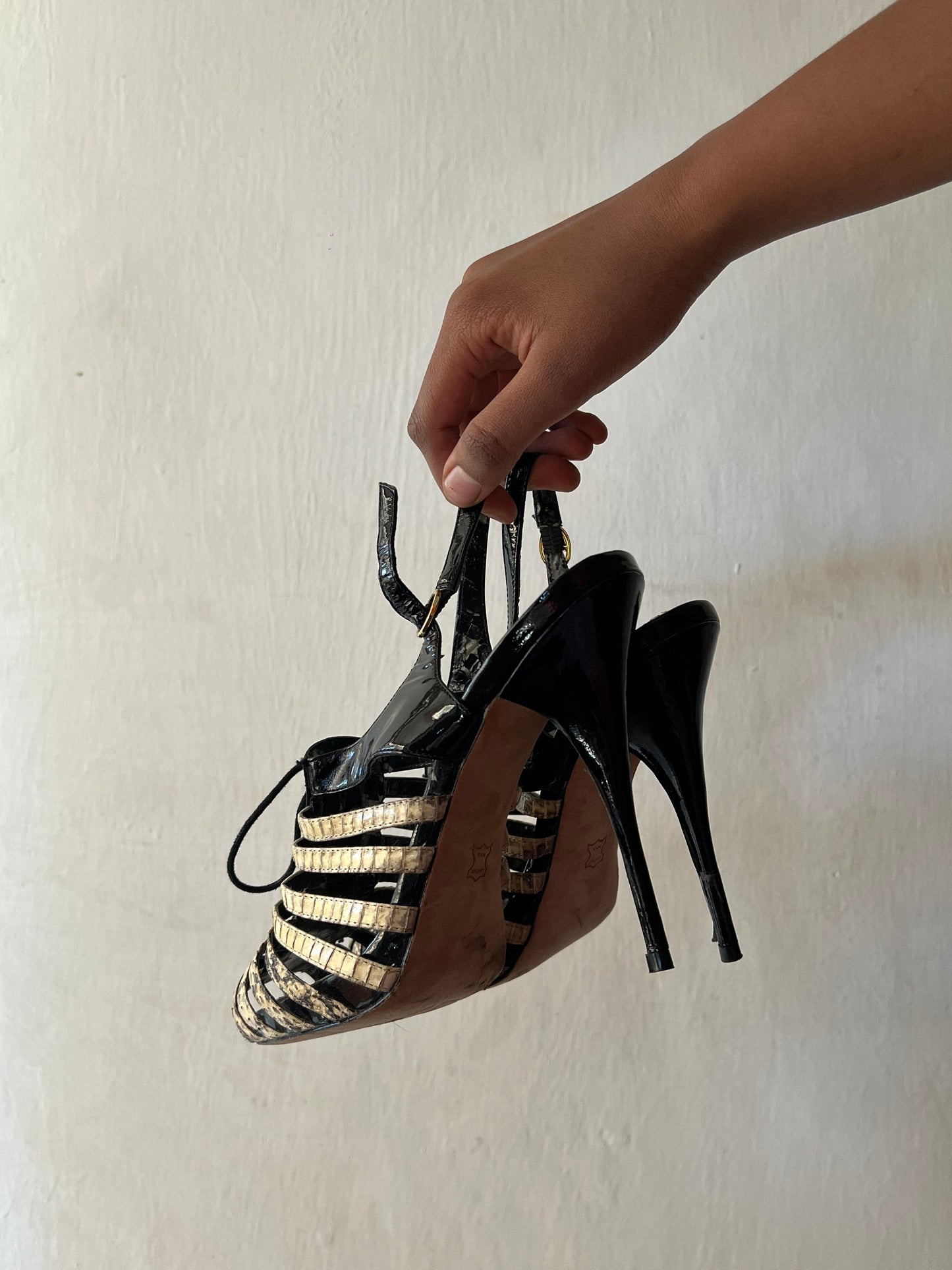 Snake Skin print  Gladiator Heels