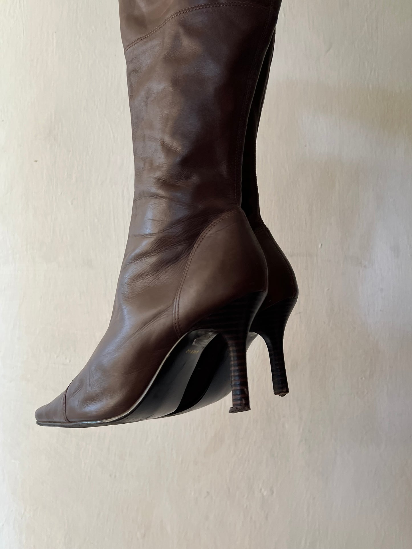 Square Toe Leather Boots