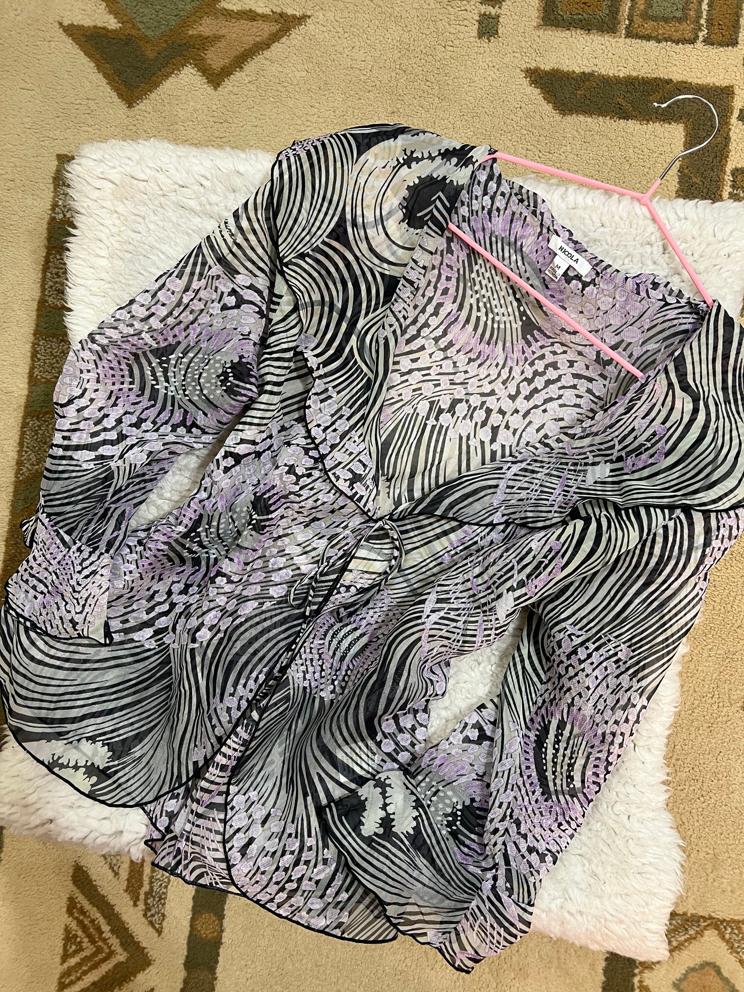 Sheer Tie-Front Blouse