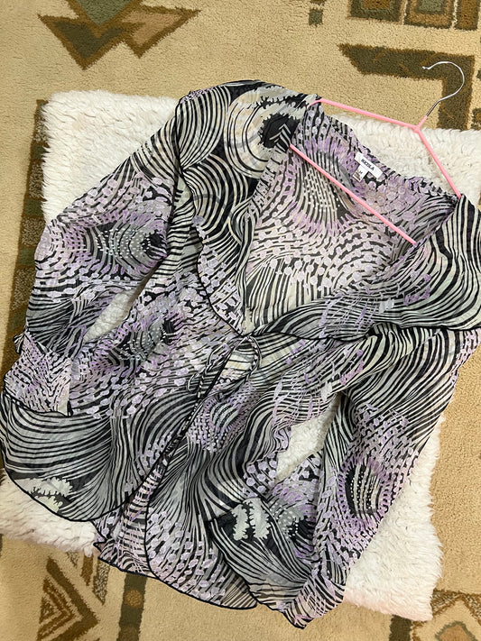 Sheer Tie-Front Blouse