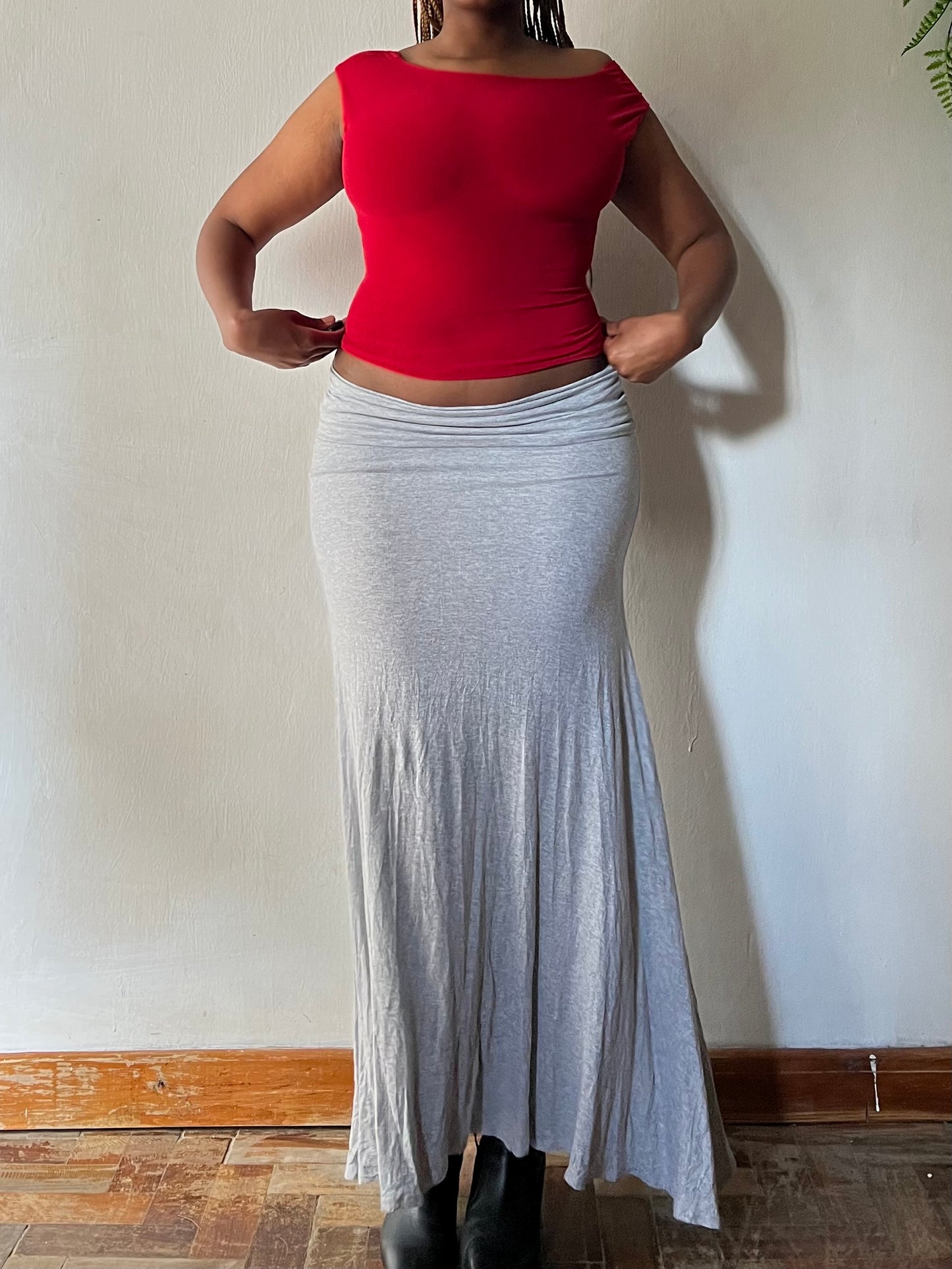Grey Bodycon maxi skirt