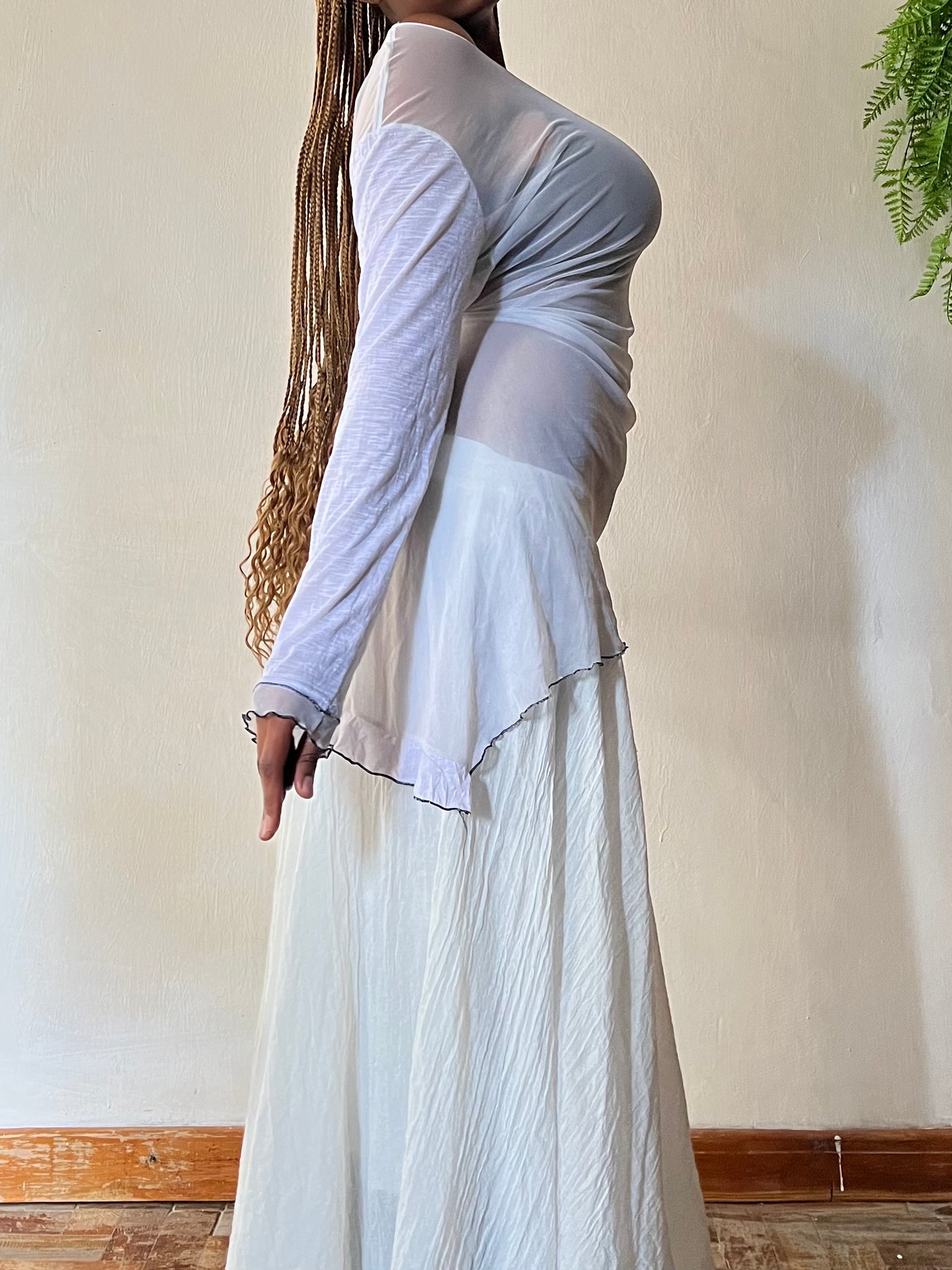 Sheer asymmetrical dress