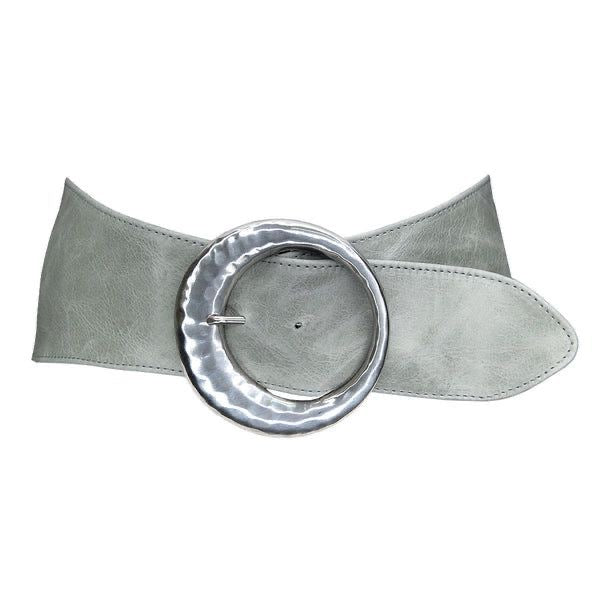 Metallic wide fitted belt
