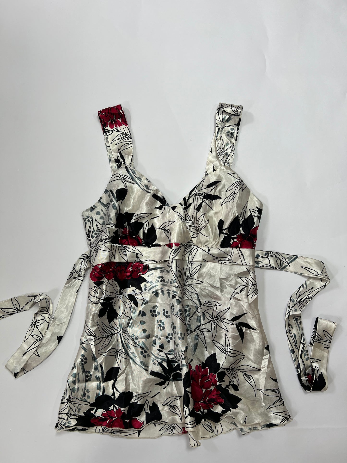Floral Satin Peplum Top