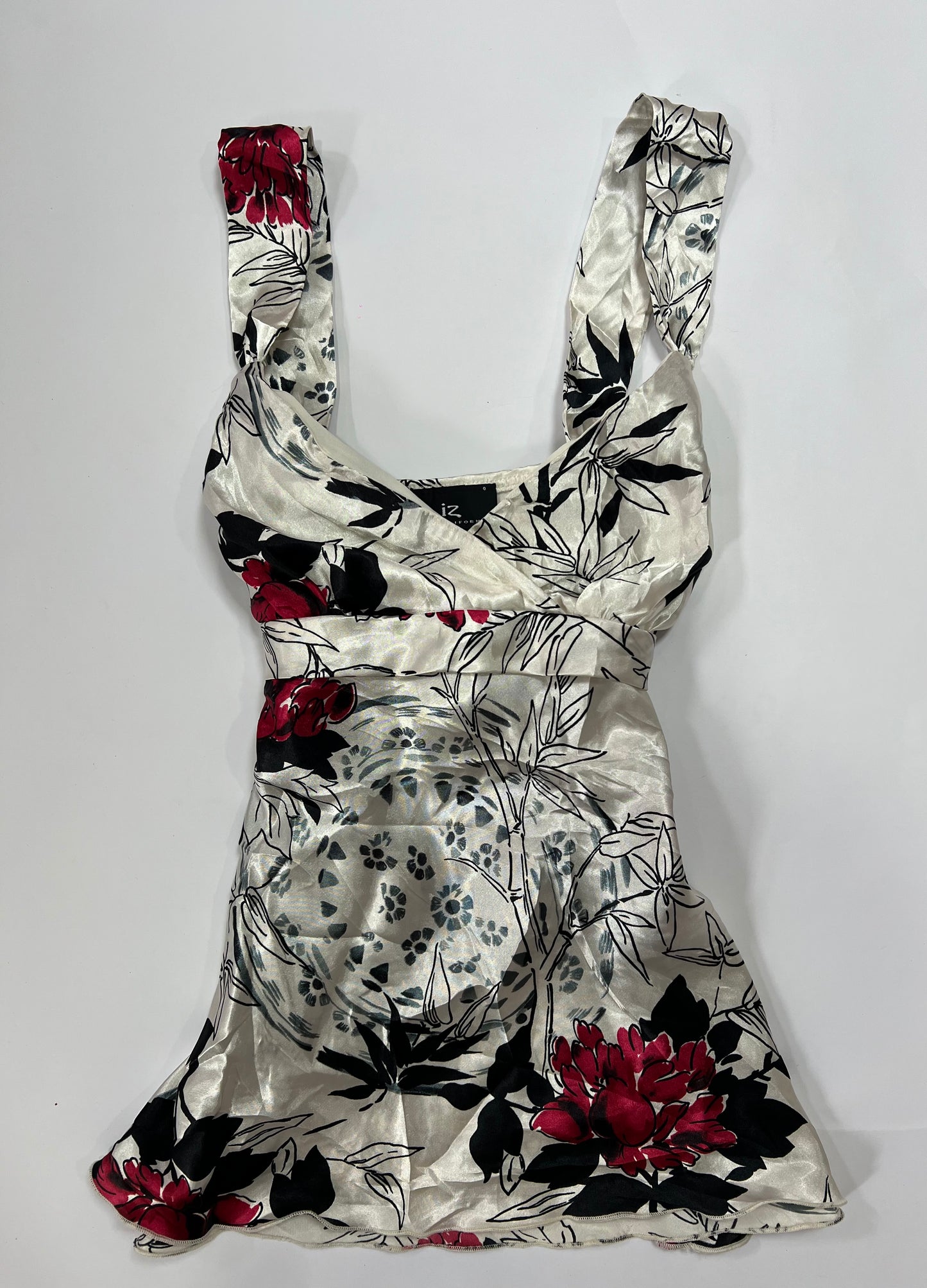 Floral Satin Peplum Top