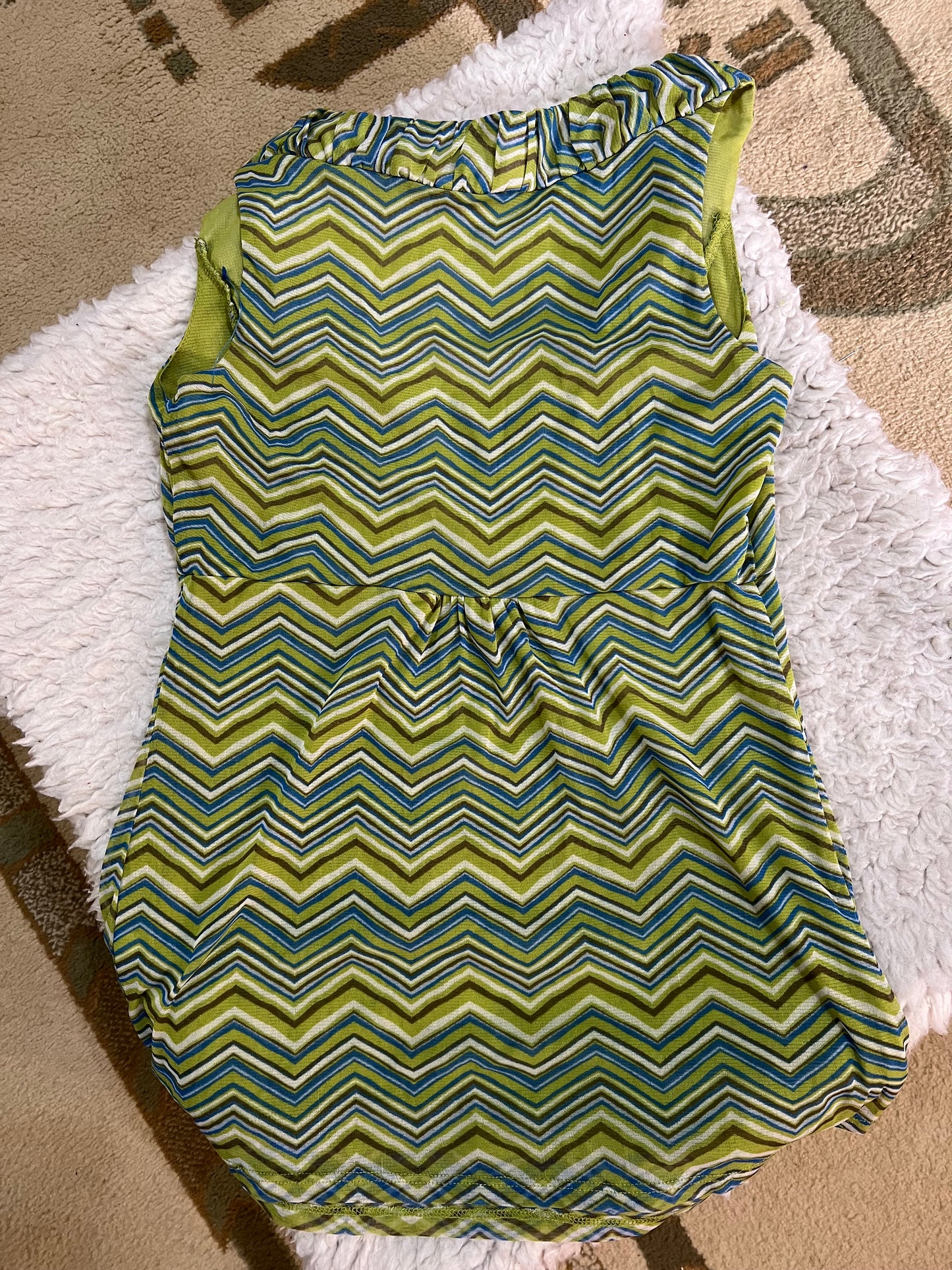 Retro Striped Ruffle Tank