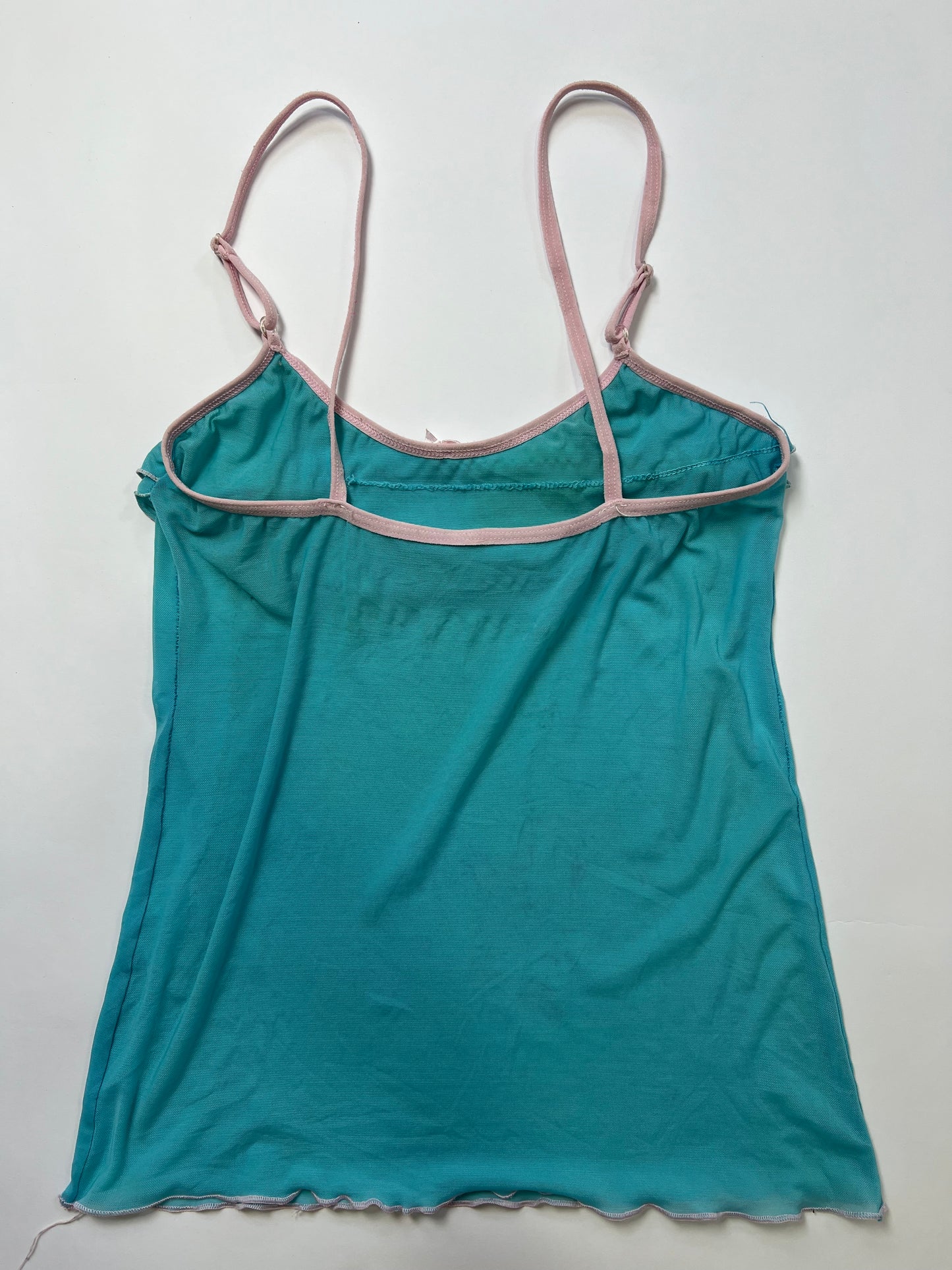 Aqua Ruffle Mesh Cami