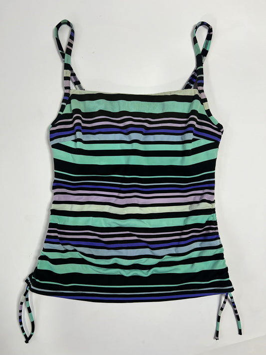 Mint Stripe Ruched Tankini Top