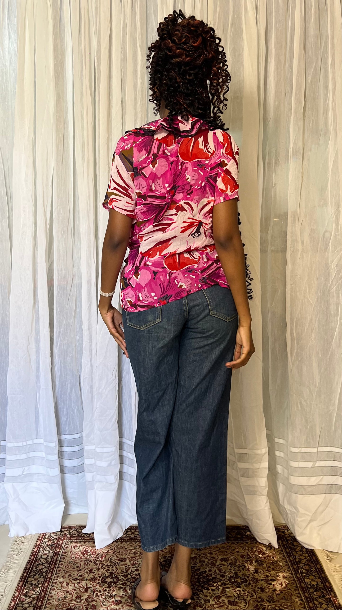 Floral ruffled blouse