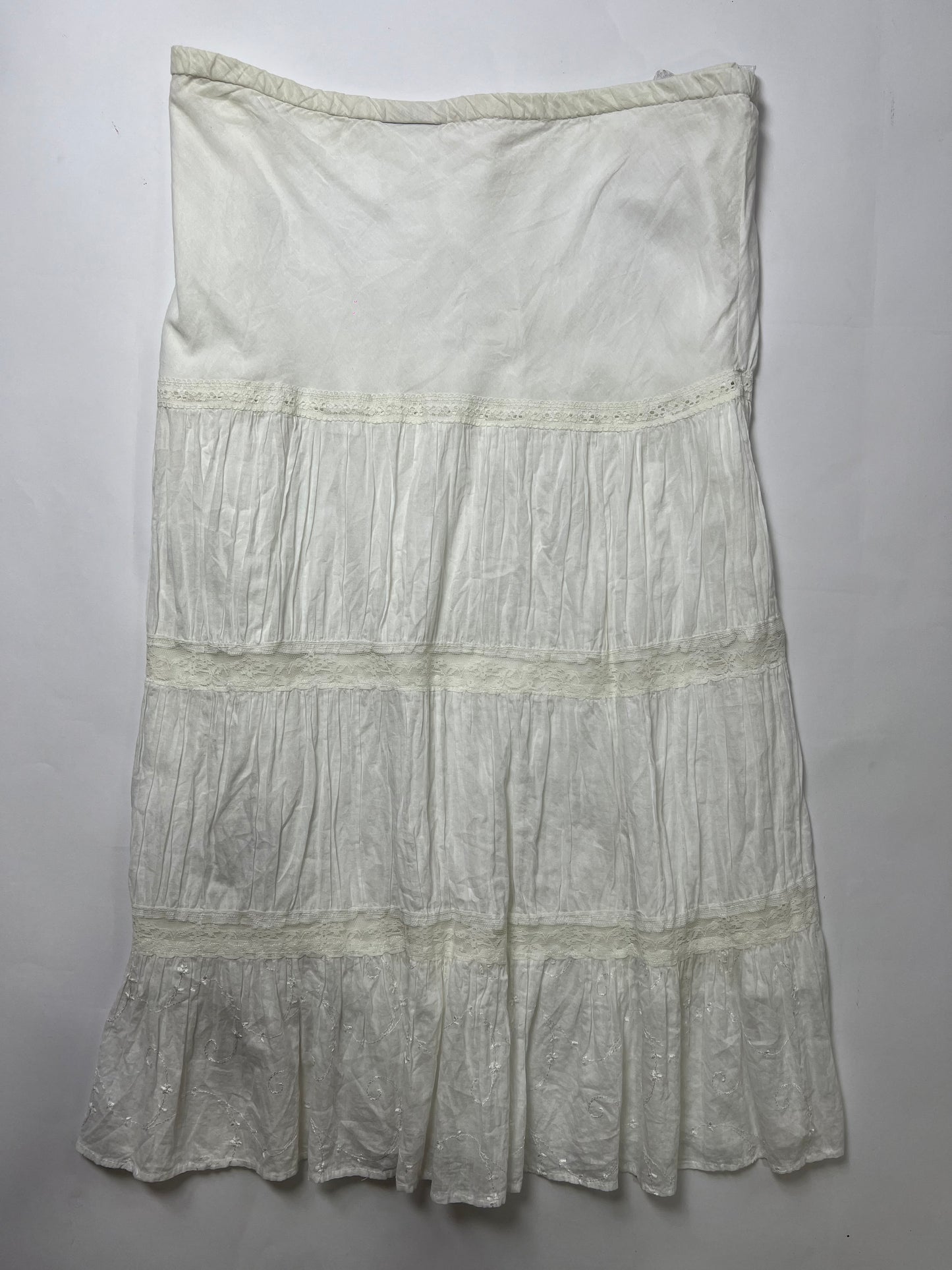 White Tiered Maxi Skirt
