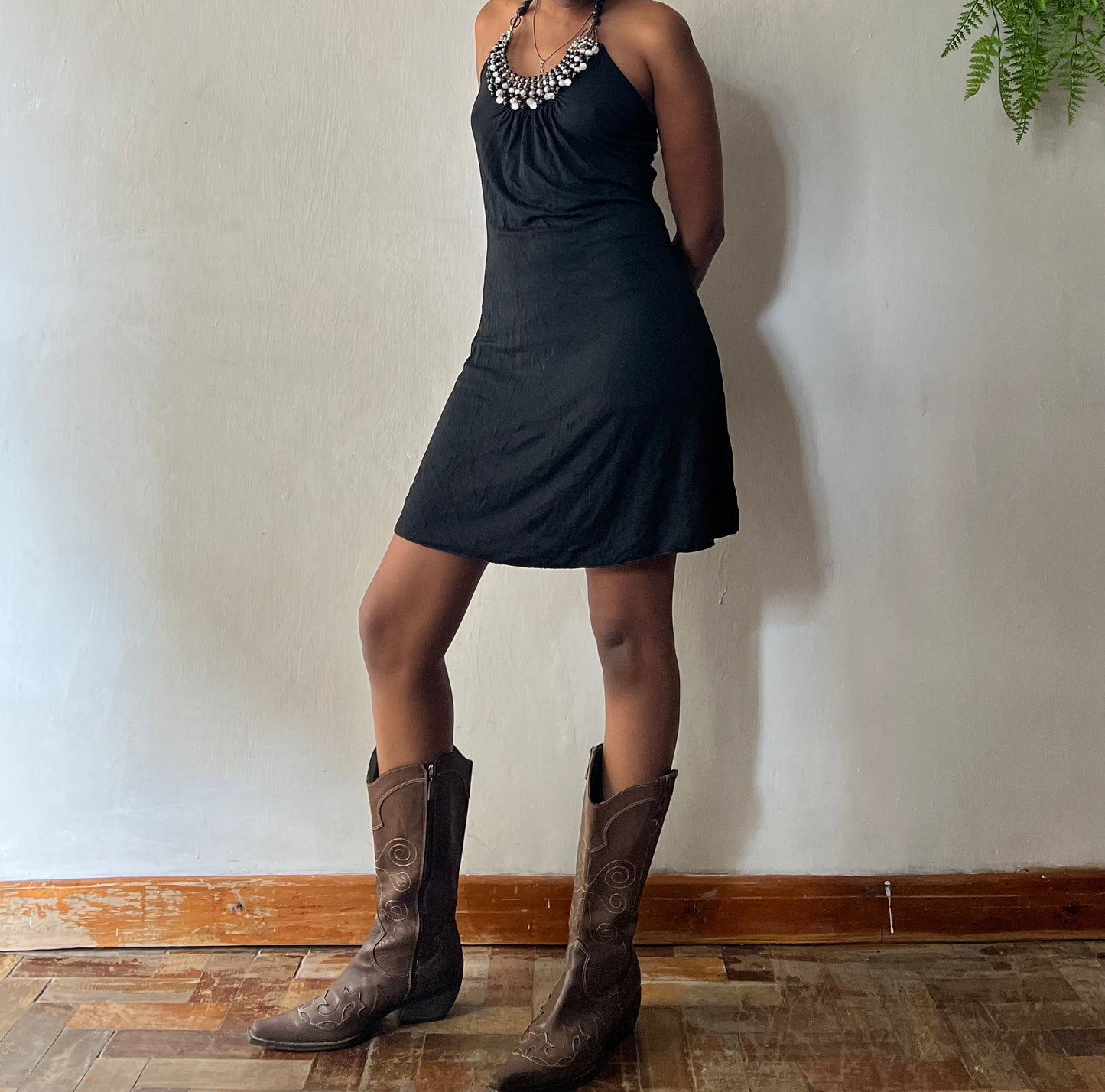 Beaded halter dress