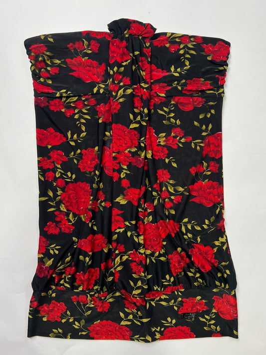 Black & Red Floral Halter Bandeau Top