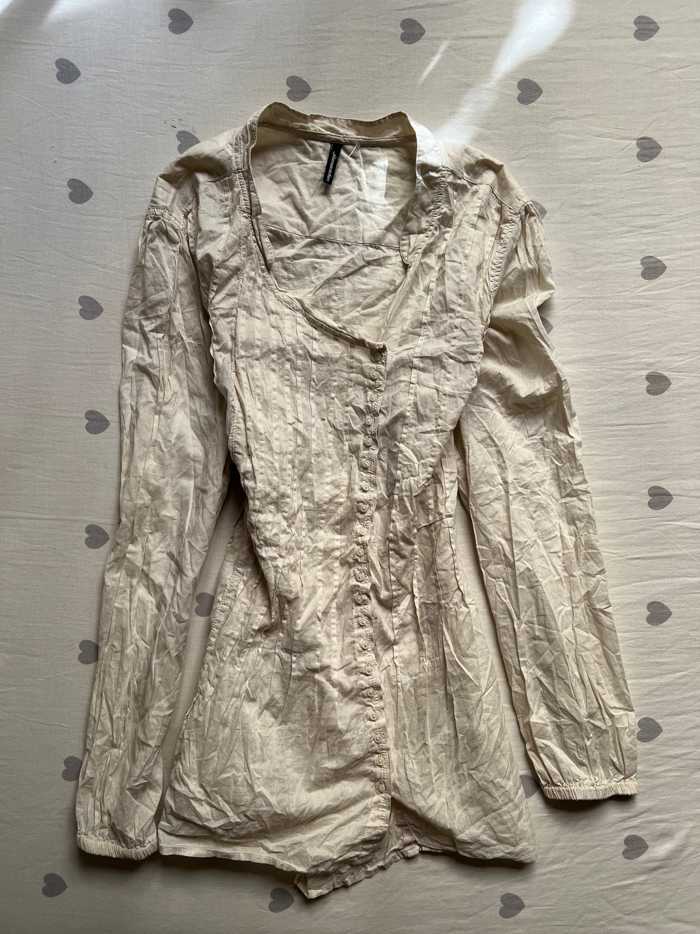 Cotton asymmetrical button down shirt