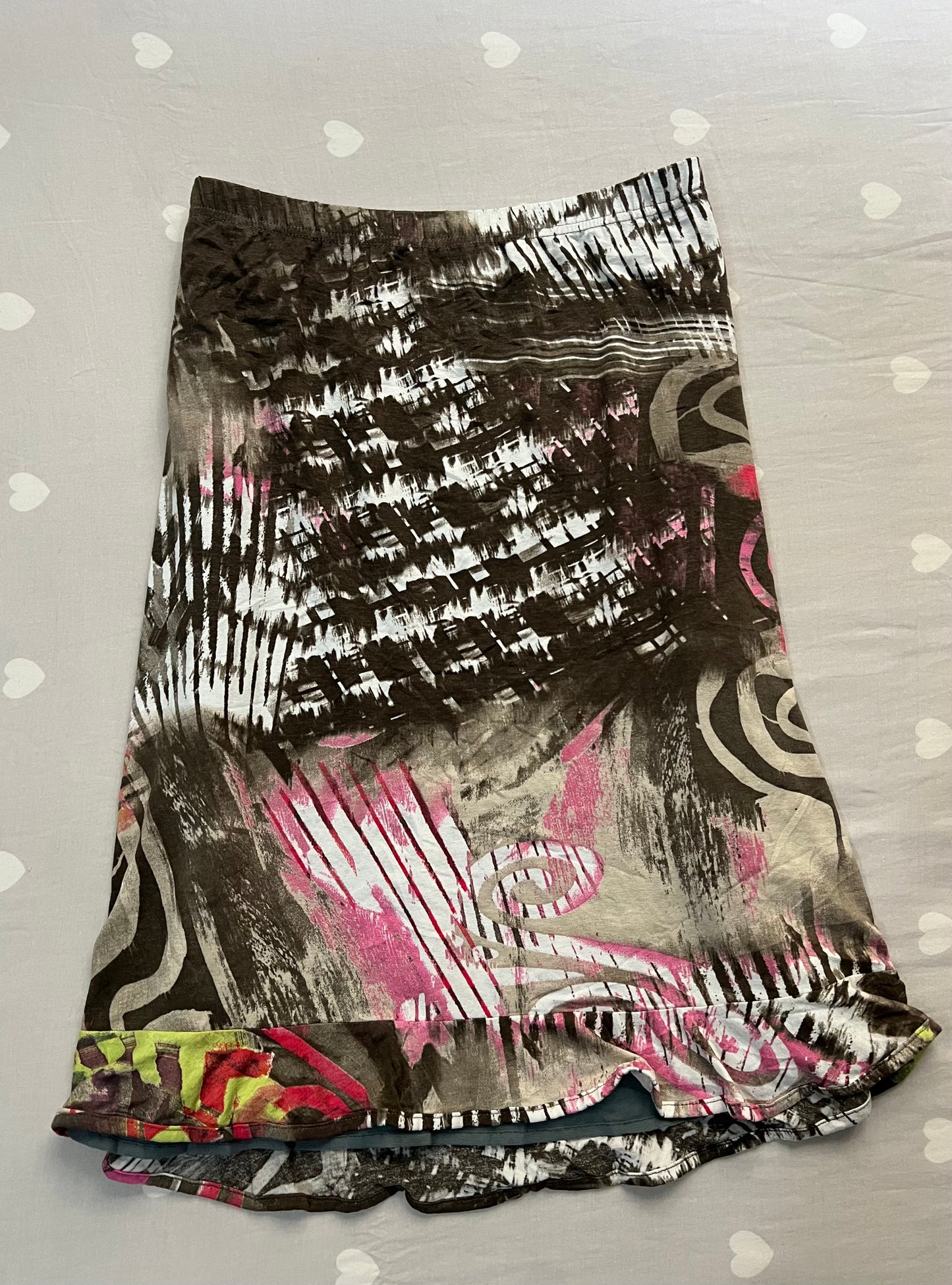 Y2k graphic midi skirt