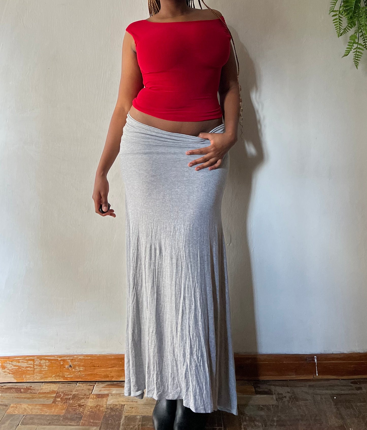 Grey Bodycon maxi skirt