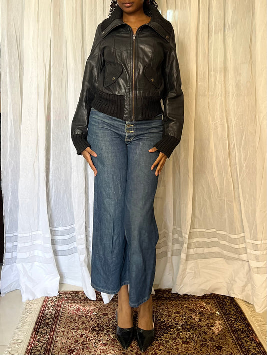 Leather Bomber Jacket