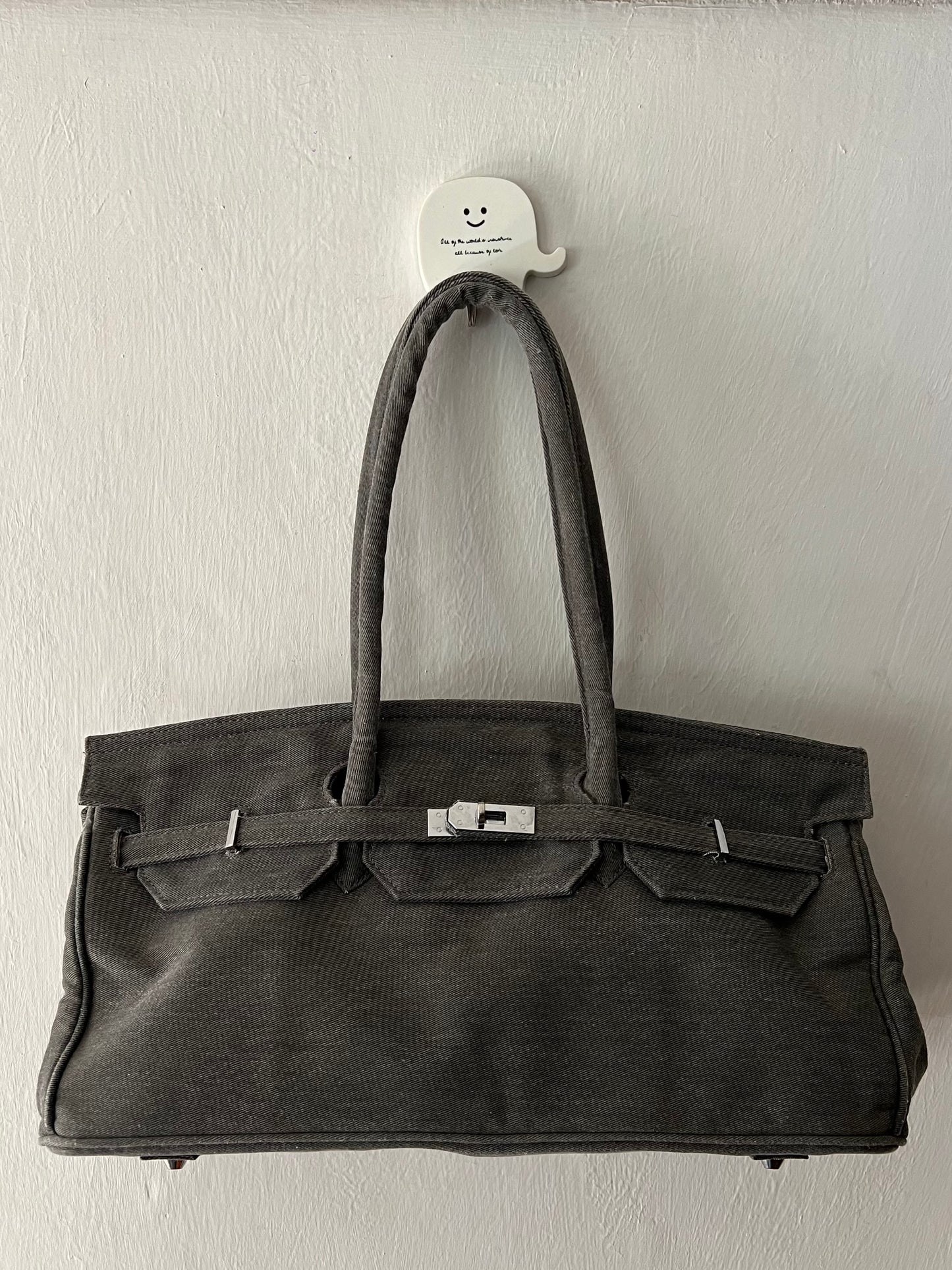 Birkin Inspired Canvas Shoulder Bag