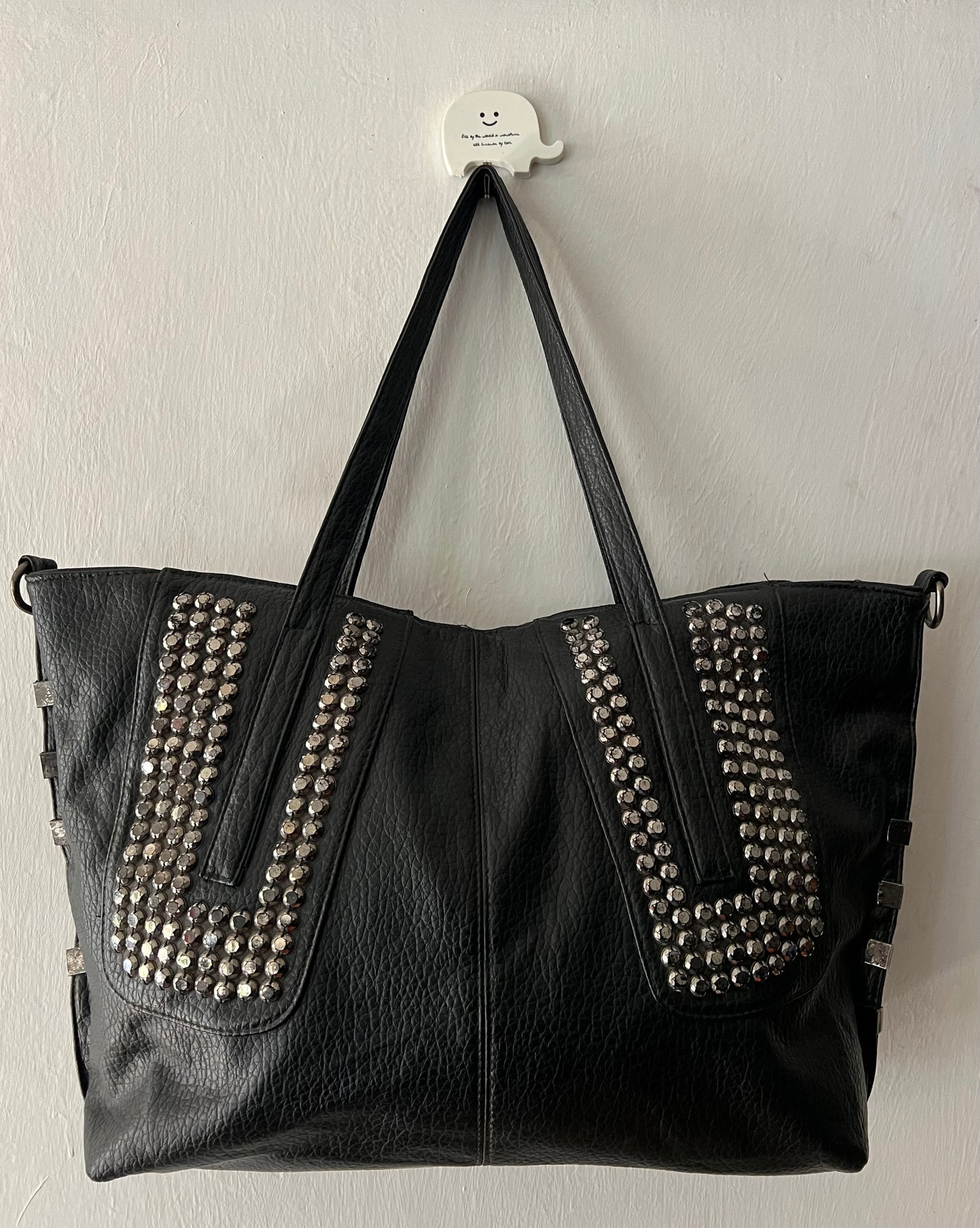 Black Leather Studded Purse