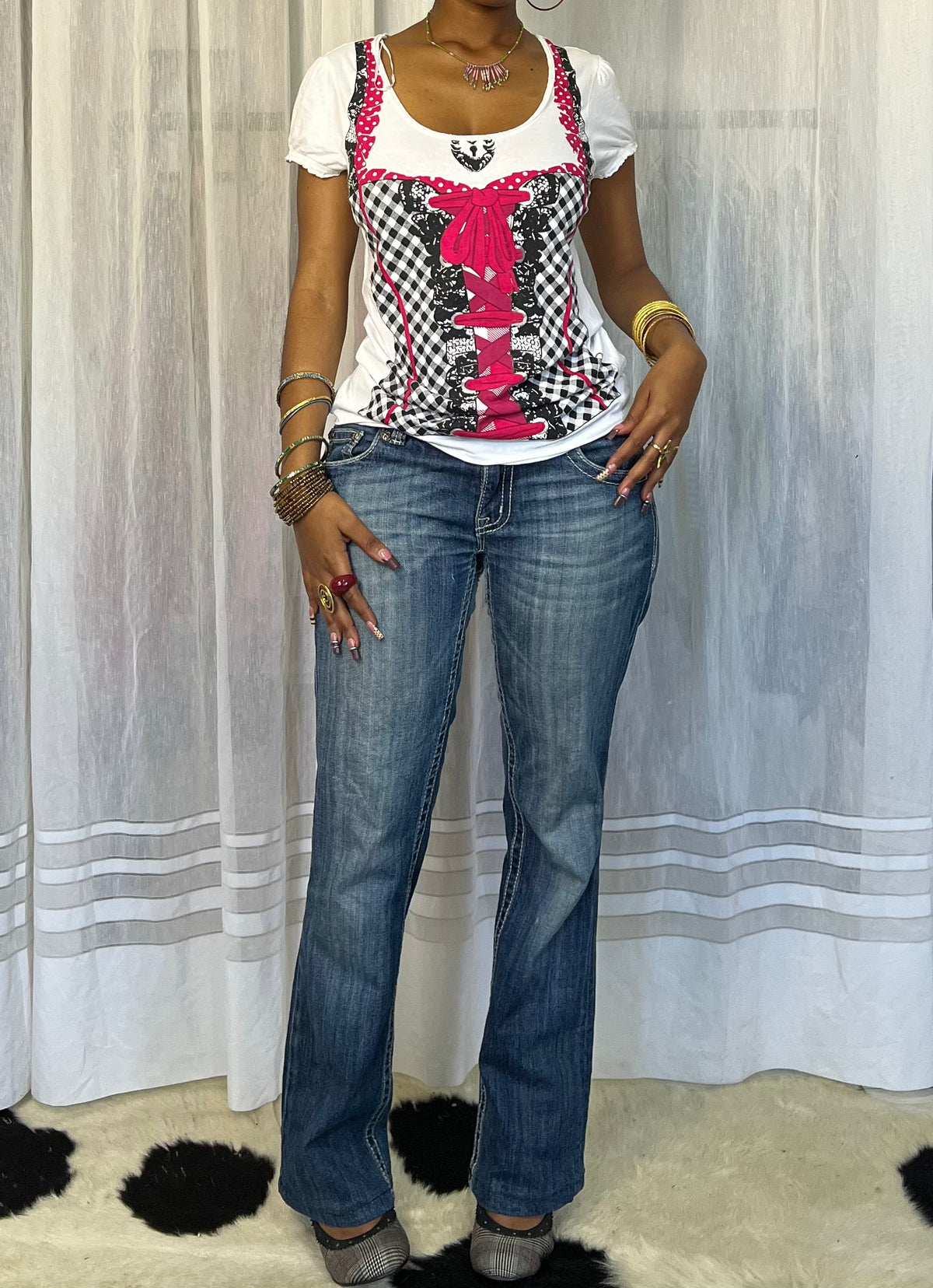 Corset Graphic Print Tee