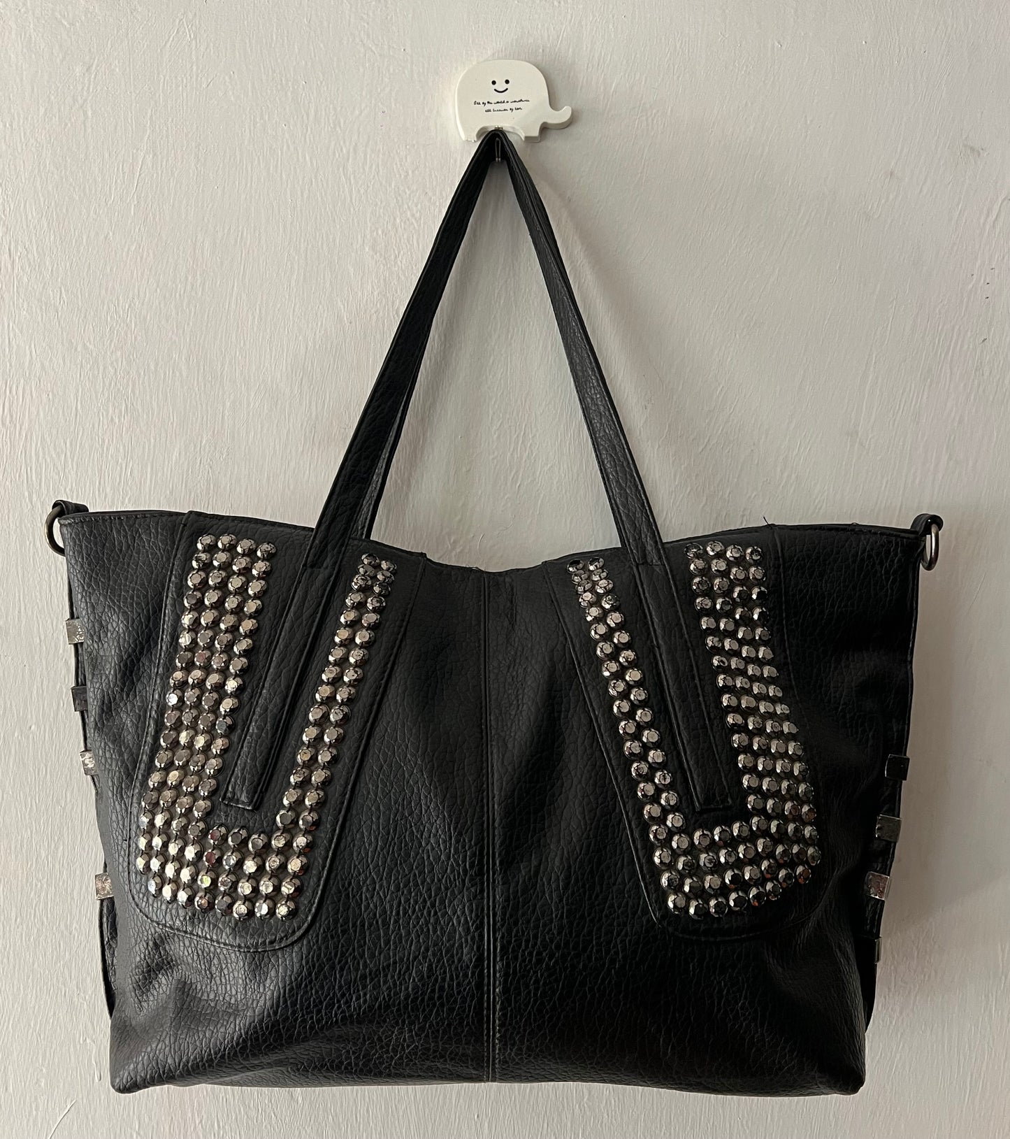 Black Leather Studded Purse