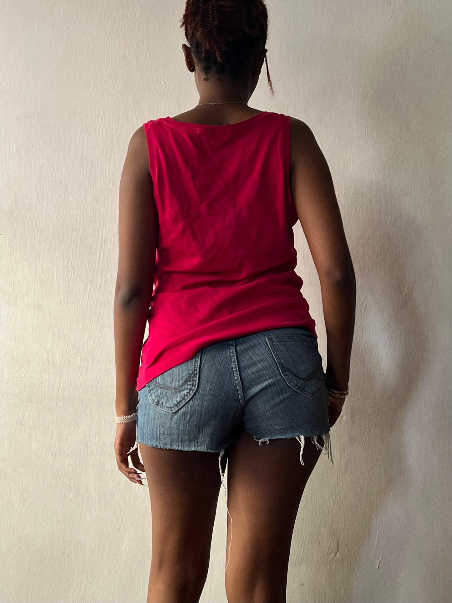 Pink graphic tank top
