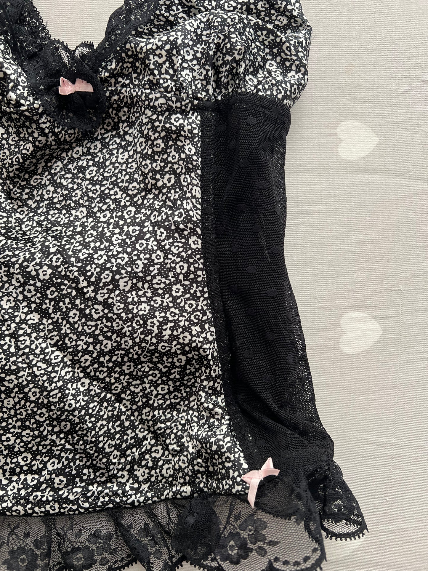 Lace trim corset cami top