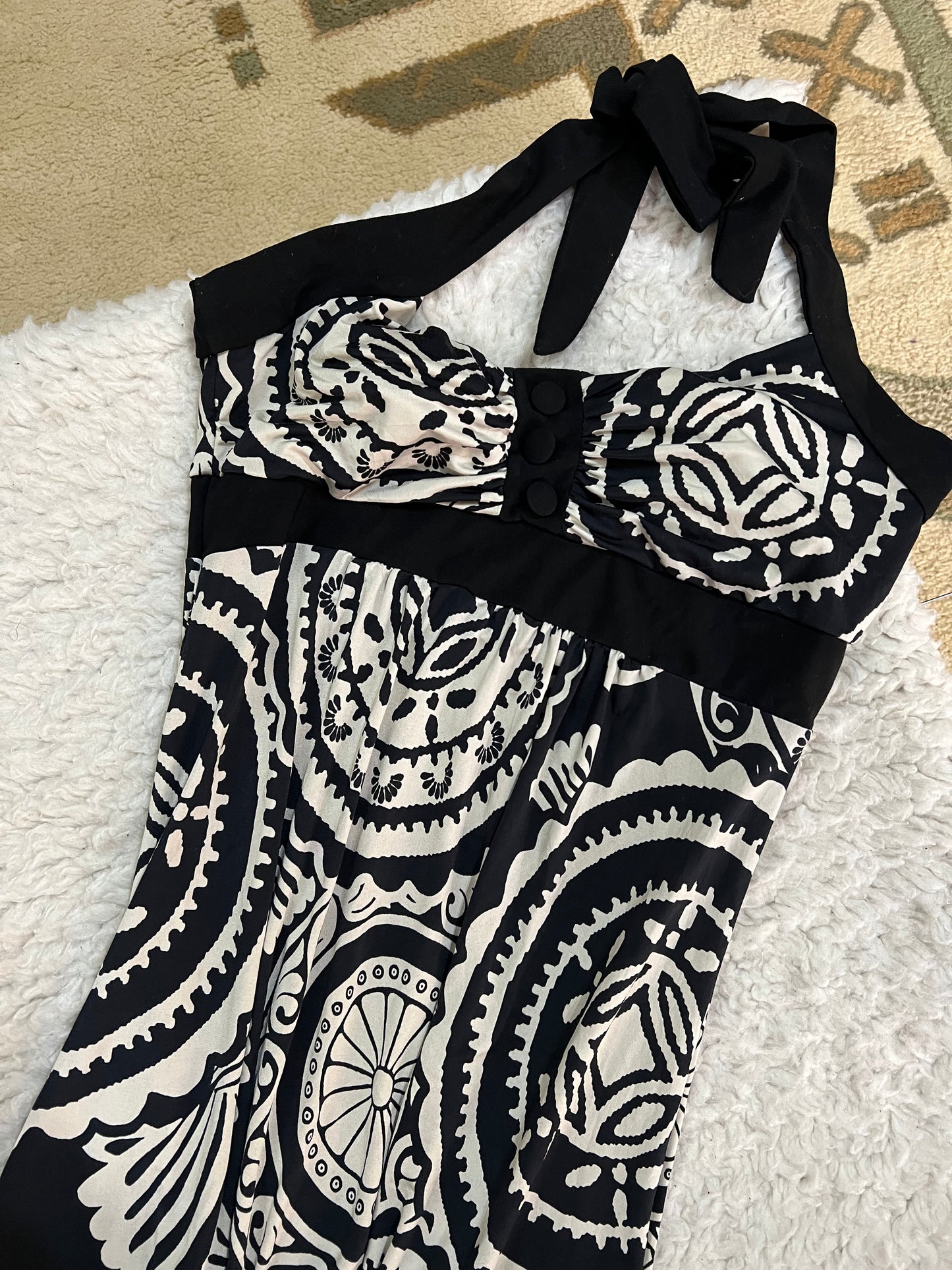 Monochrome Halter Babydoll Top