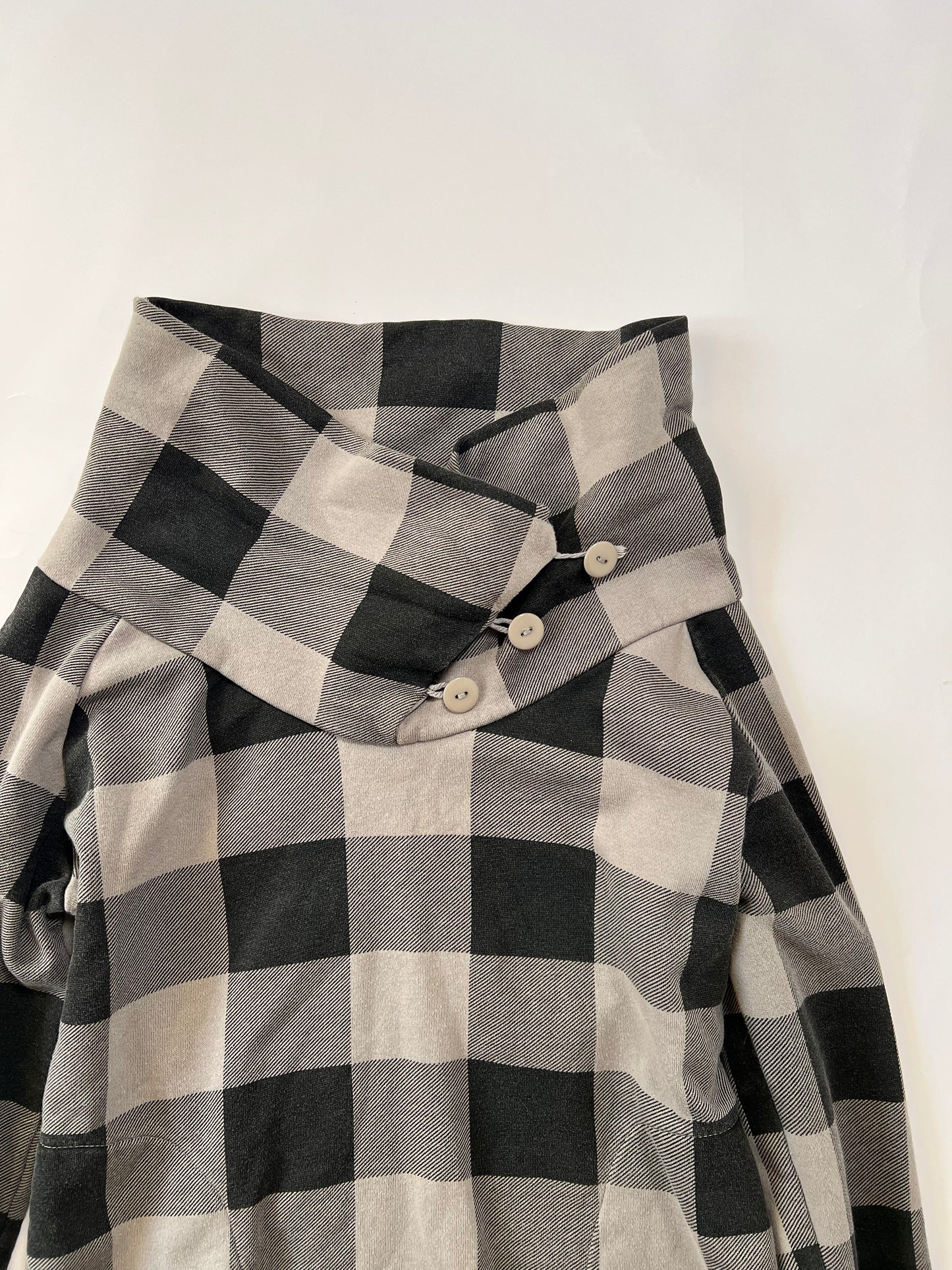 High Neck gingham Sweatshirt