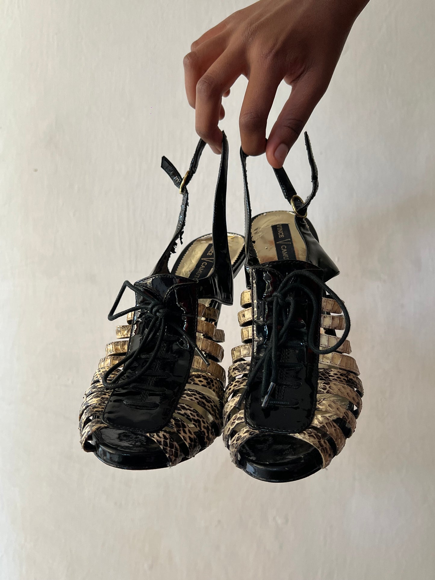 Snake Skin print  Gladiator Heels