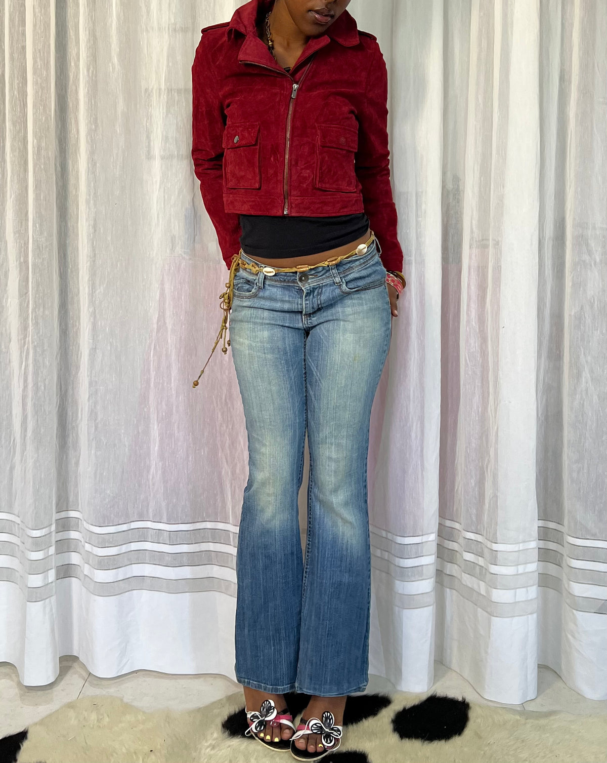 Burgundy Suede Leather Jacket