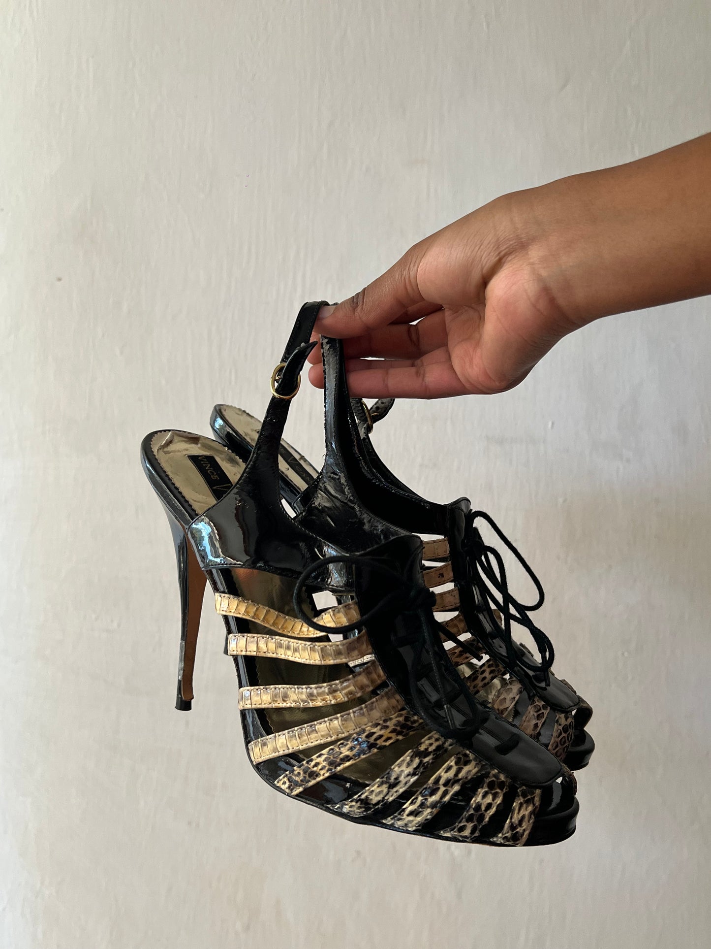 Snake Skin print  Gladiator Heels