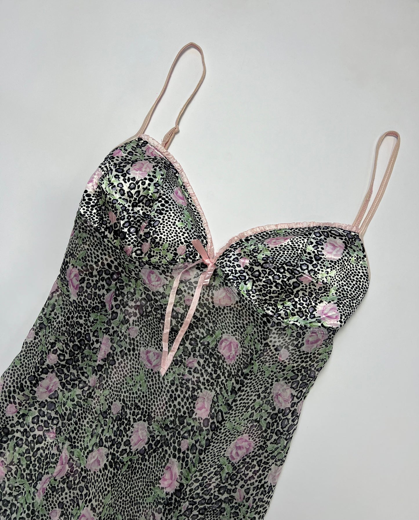 Vintage Floral Leopard Slip Dress