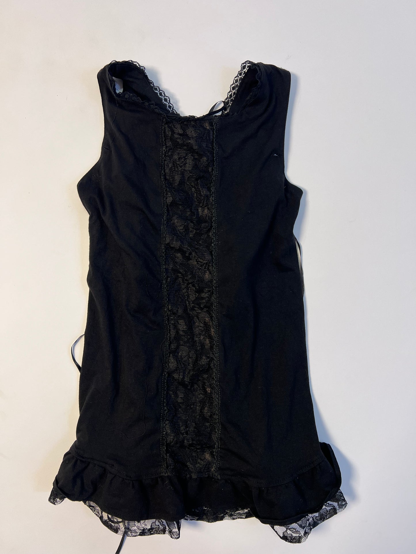 Black Lace Trim Corset Top
