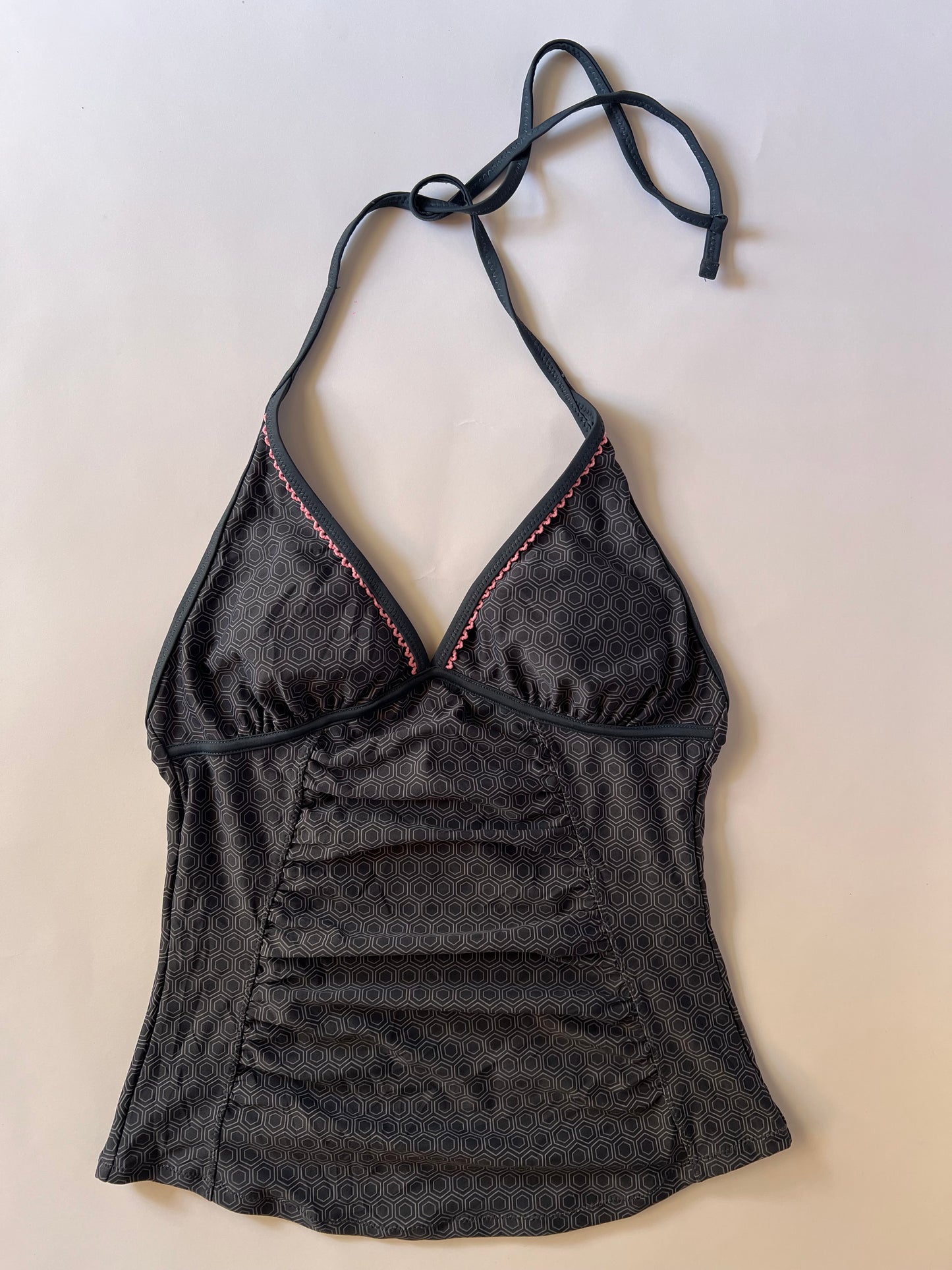 Black graphic halter top