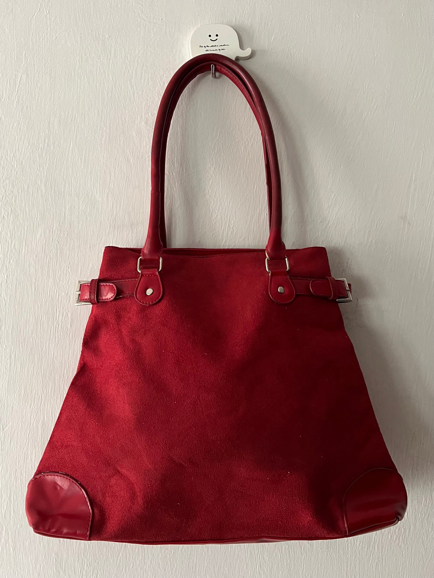Red Boxy Shoulder Bag