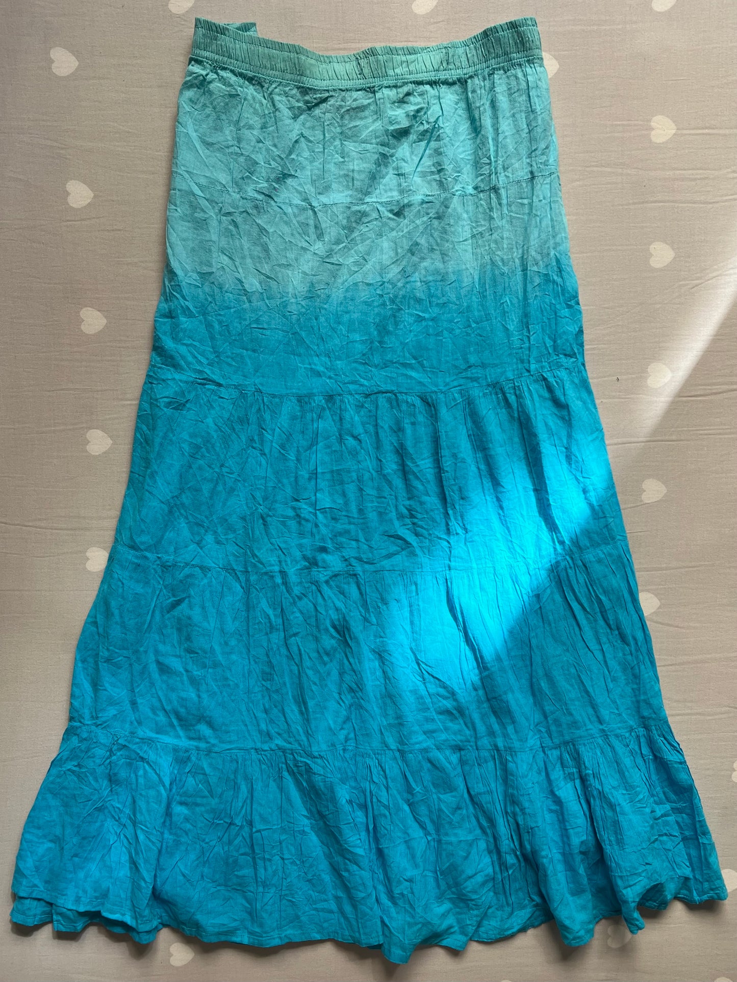 Blue gradient toned maxi skirt