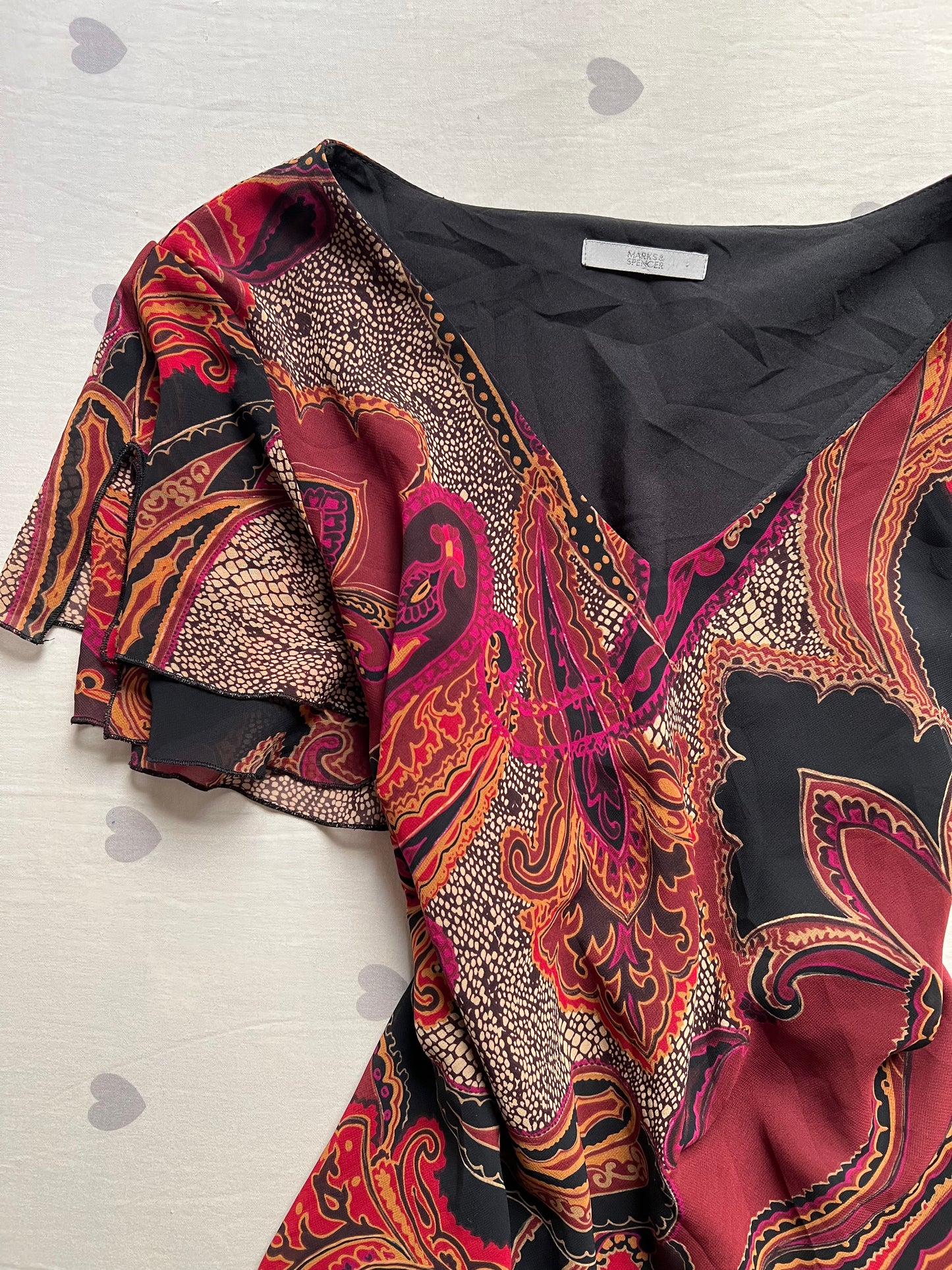 Floral whimsy chiffon top